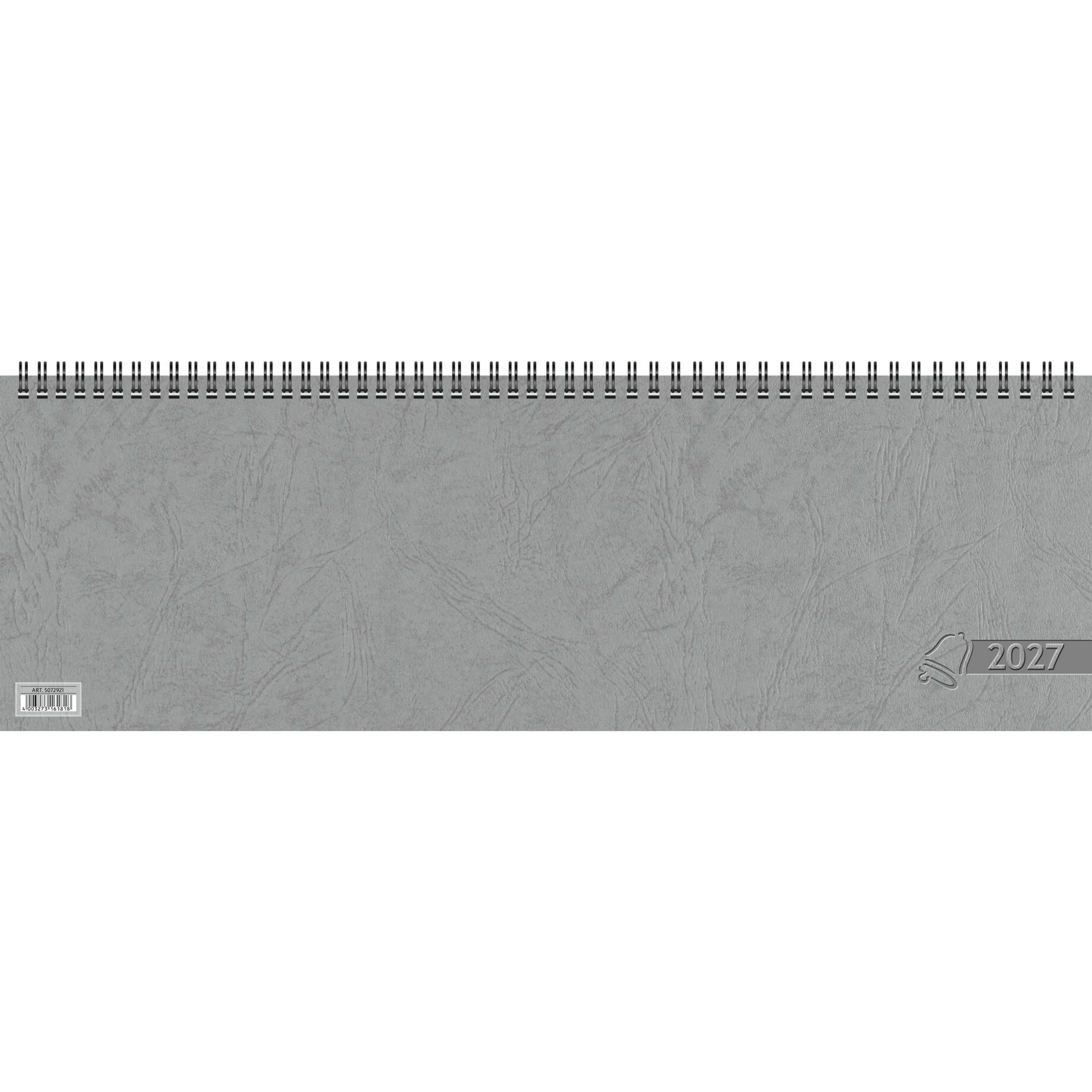 notebook, spiral-bound, gray cover, texture, 2027