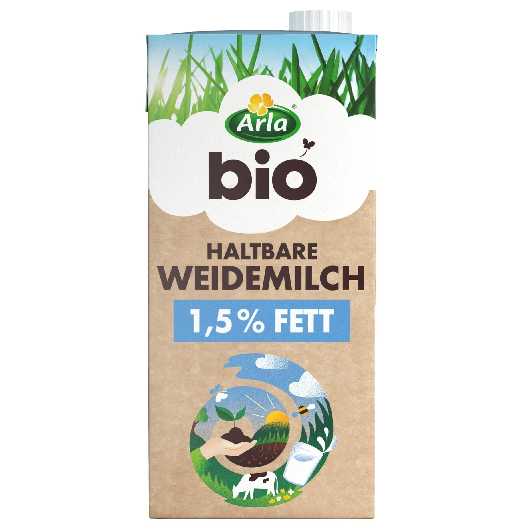 bio, haltebare, weidemilch, 1,5% fett, packung