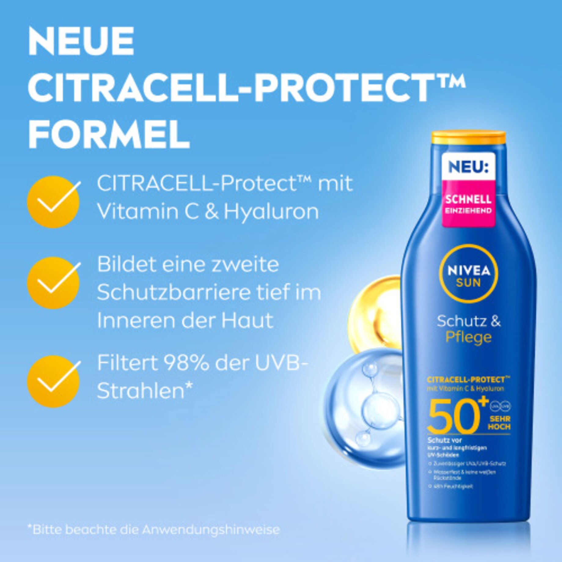 Flasche, Werbung, Kosmetik, Sonnenschutz, Plakat