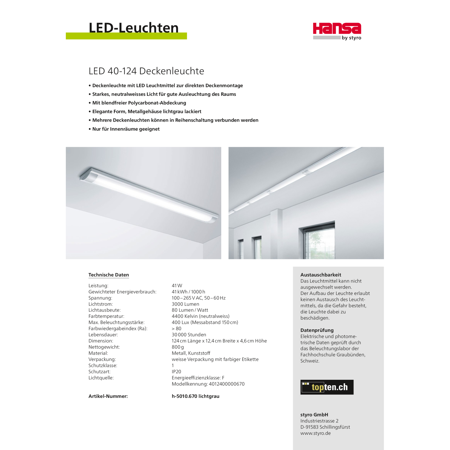 LED Deckenleuchte 40-124