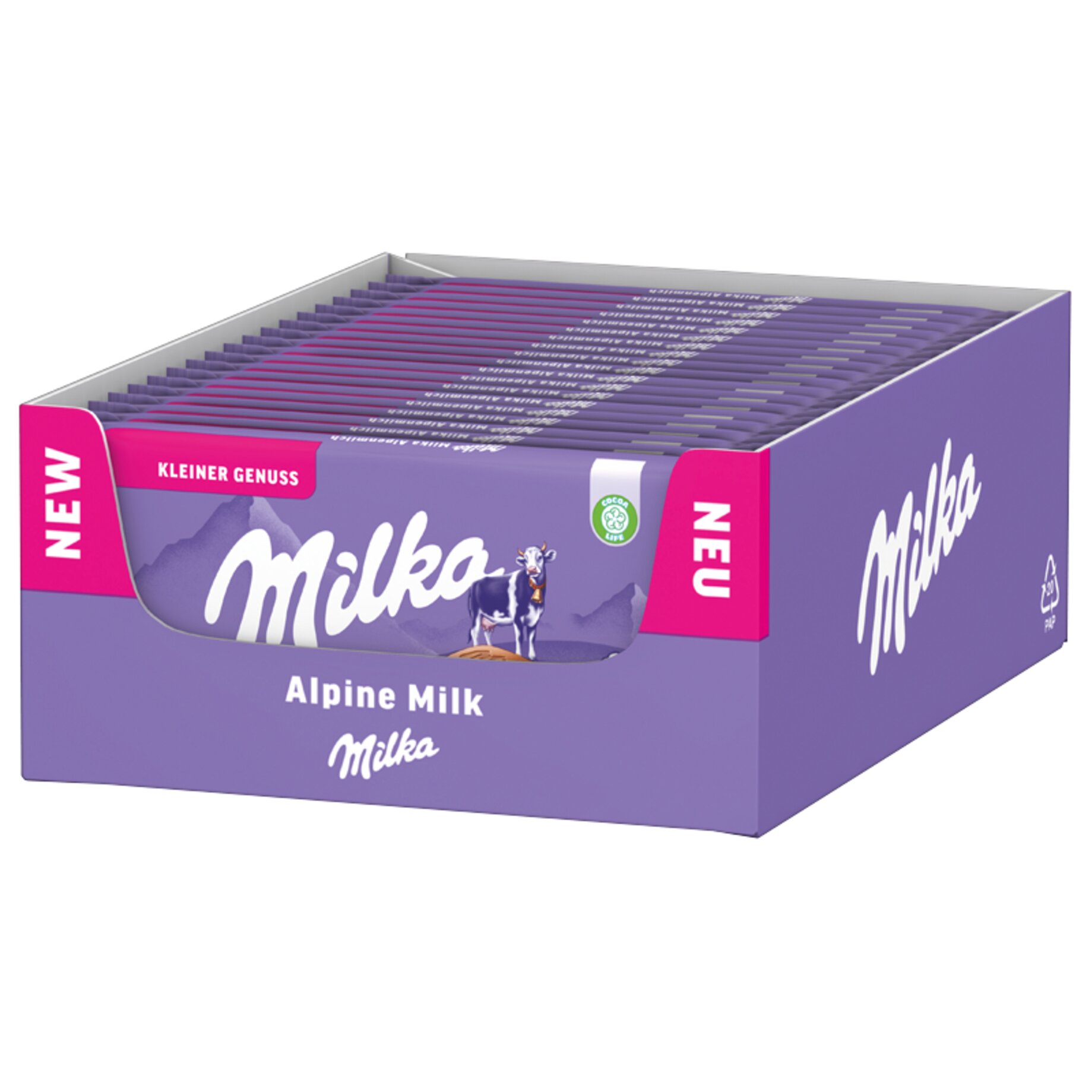 Alpine Milk, Milka, Schoko, Kartonpackung, Alpenmilch