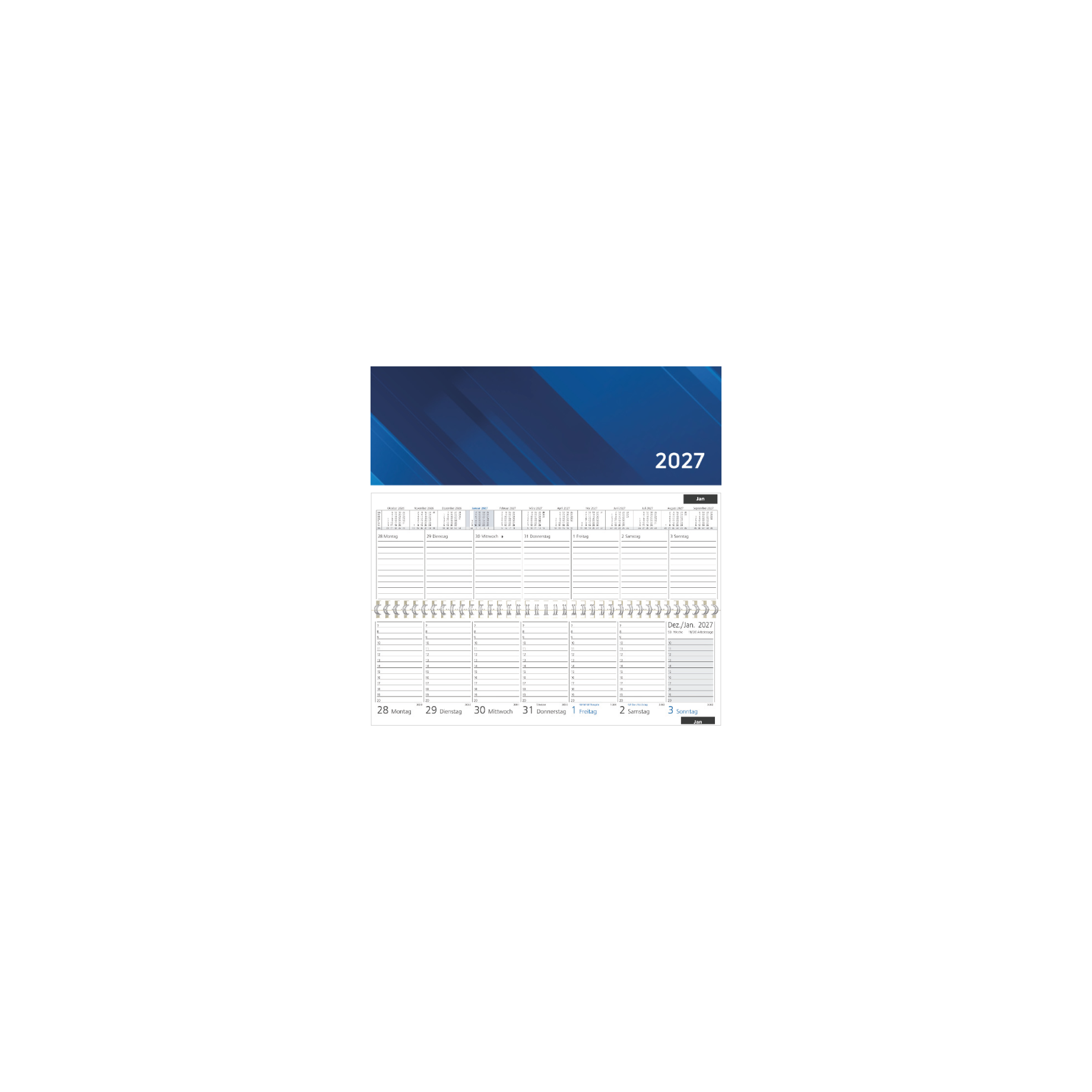 Kalender, Monatskalender, 2027, Spiralbindung, Tischkalender
