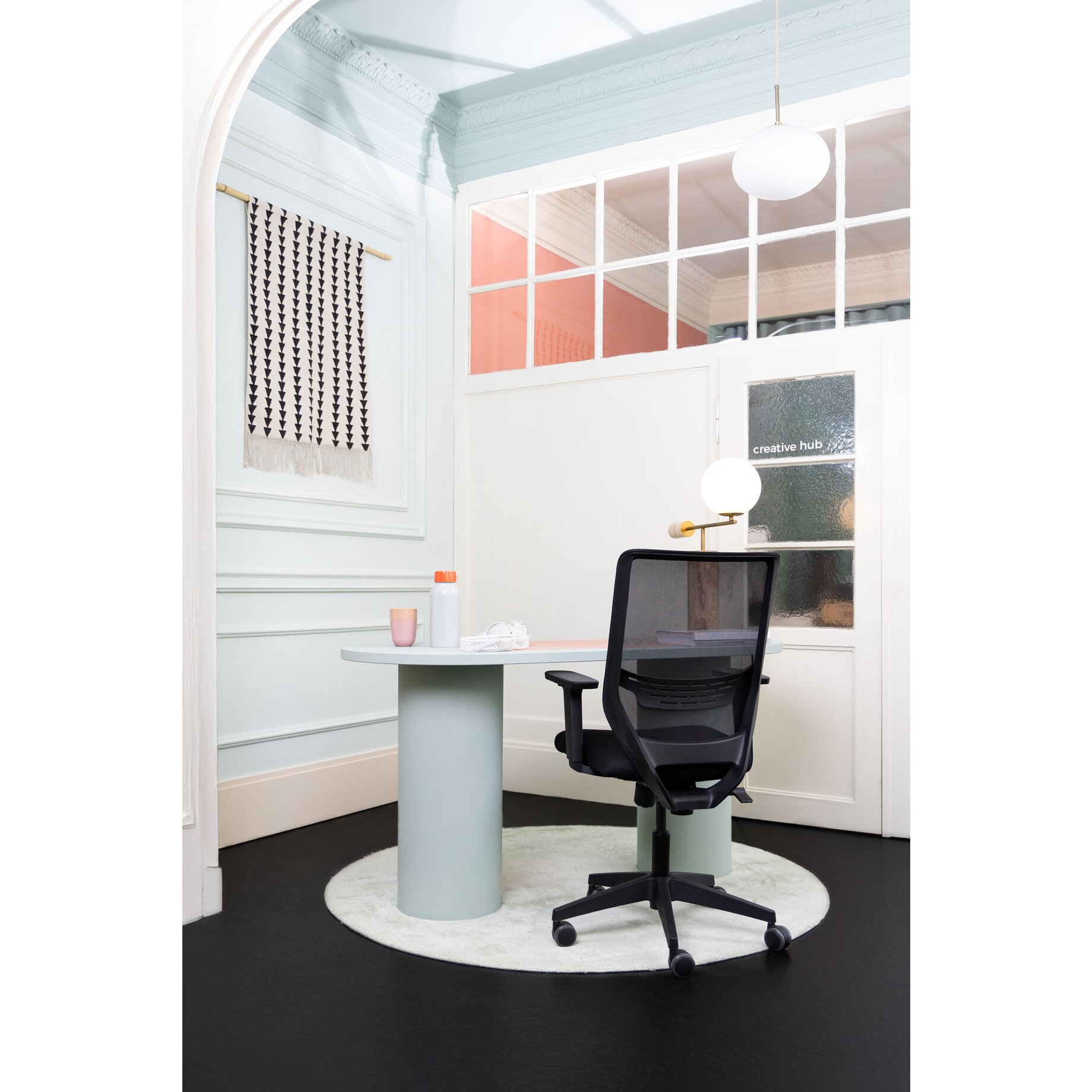 office chair, ergonomischer Stuhl, Mesh-Rücken, schwarzer Stuhl, Schreibtisch-Setup