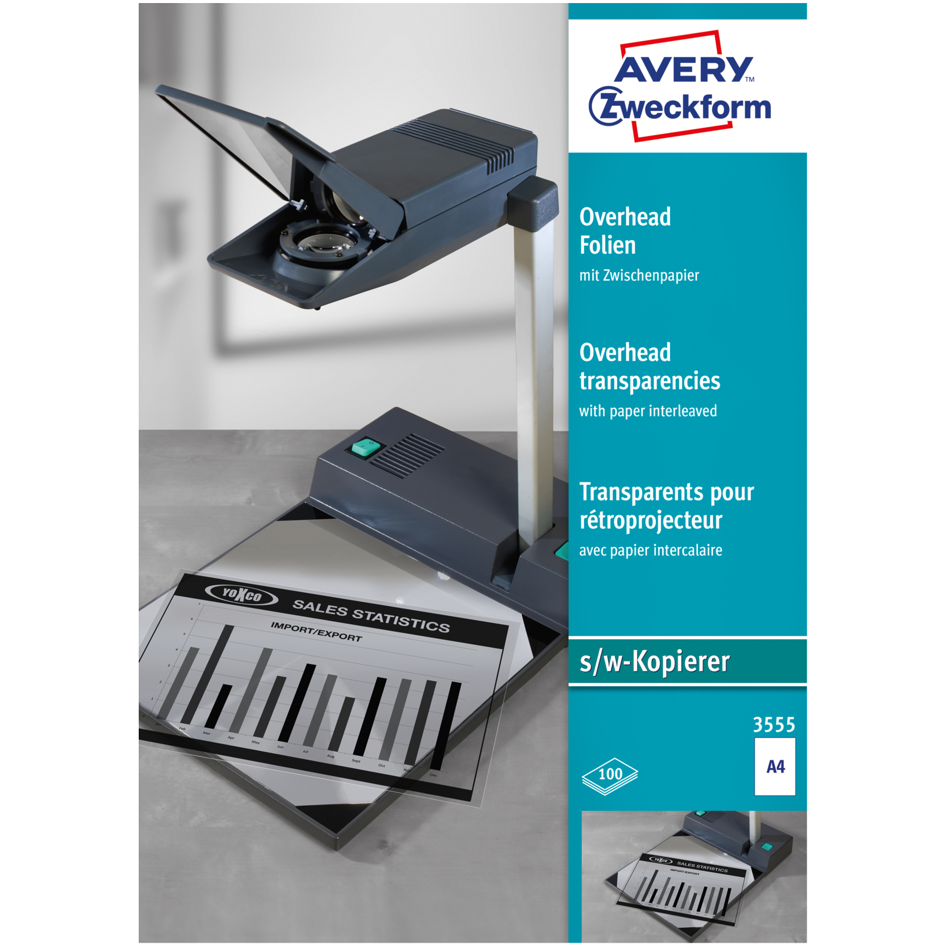 Avery Zweckform Kopierfolie klar A4 100 St./Pack.