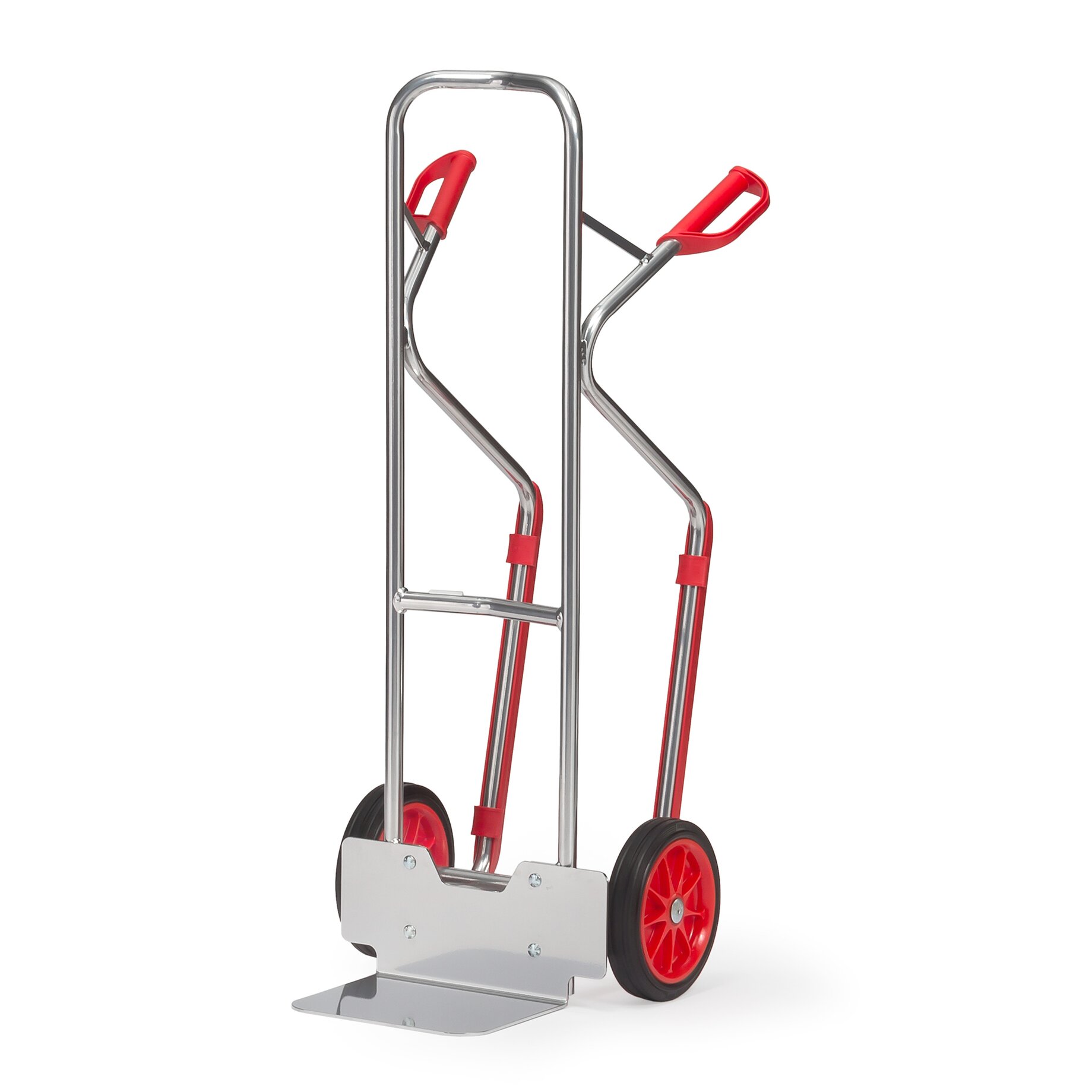 Karrenhänger, Flaschentrage-Karren, Gepäckkarre, Ausziehbare Handgriffe, Metallrahmen, Handtruck, Dolly, Zugwerkzeug, Gurtband, Rot/Blau