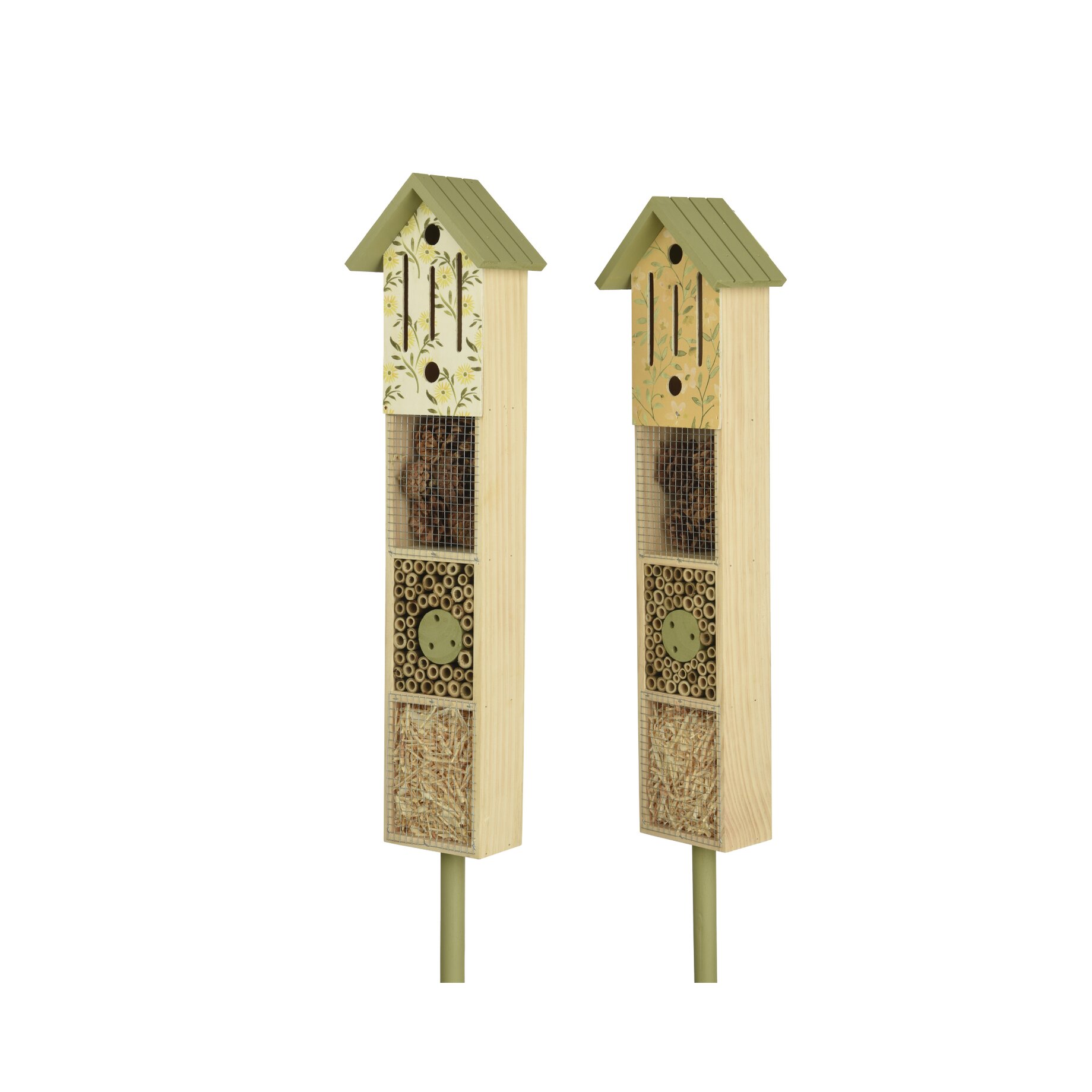 DECORIS Insektenhotel 2er Set 14x9x90cm pinie