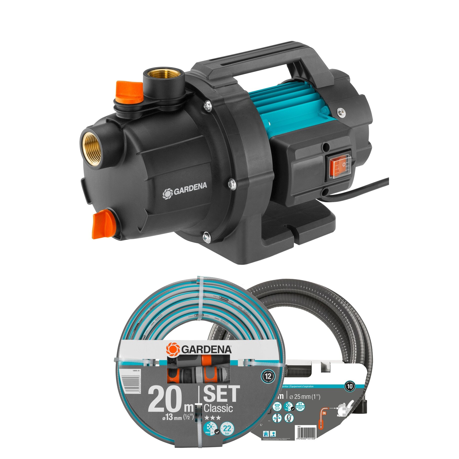 pumpe, pumpenmotor, wassersicht, gardenapumpe, schlauchset, Pumpe, Wasserpumpe, Garten, Set, GARDENA