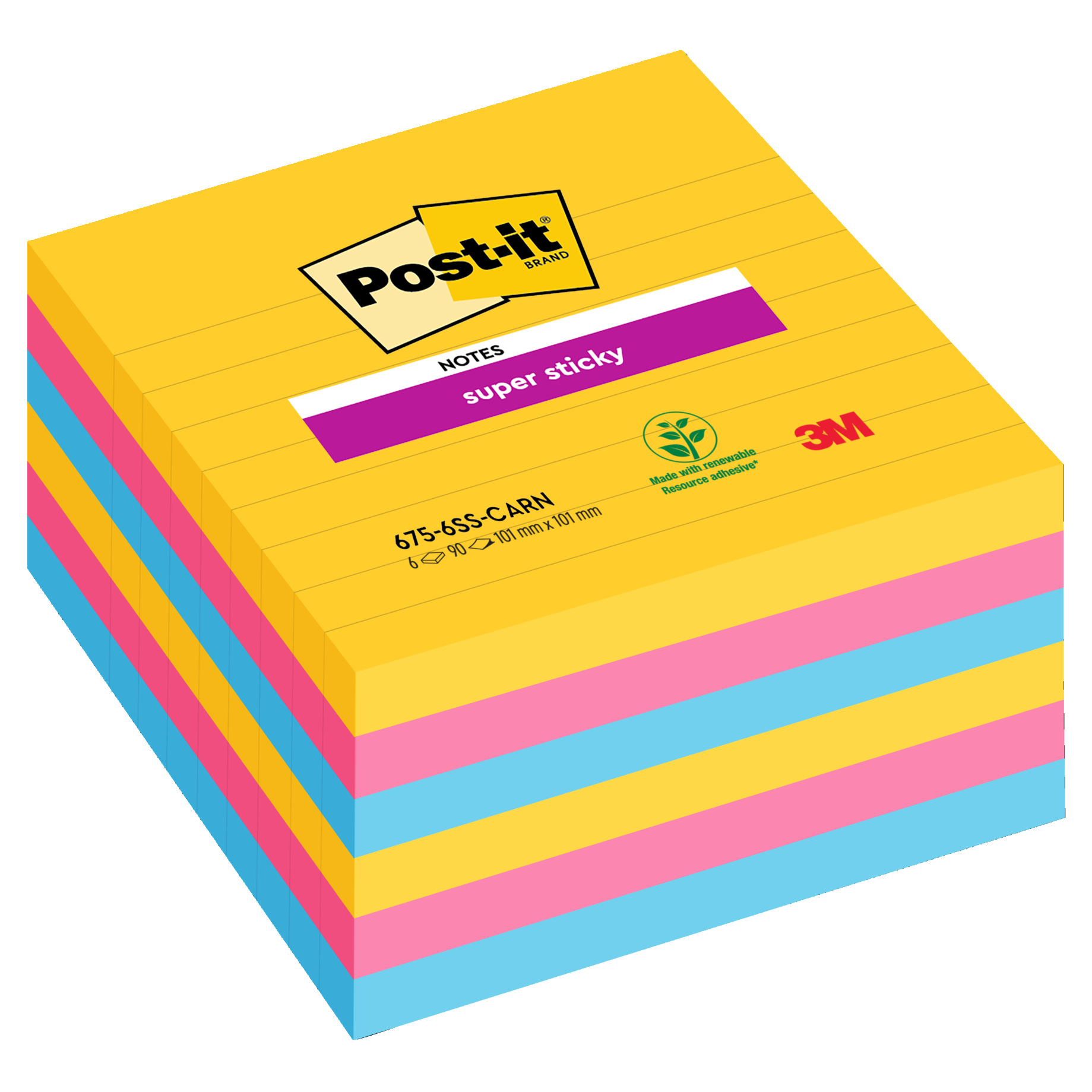 Super Sticky Notes Carnival Collection, liniert