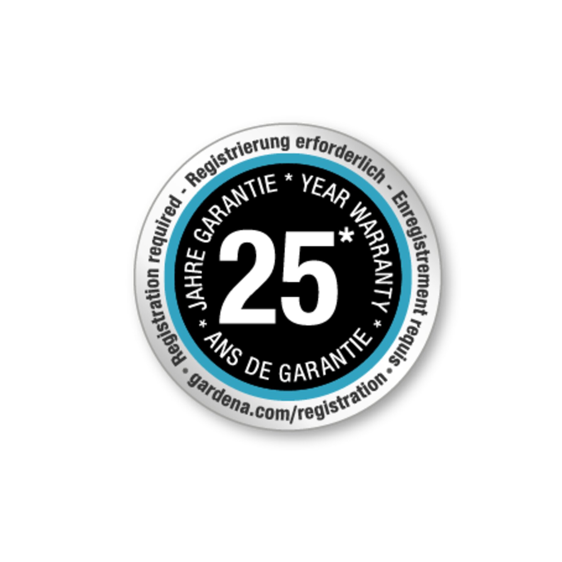 Symbol, garantie, 25 jahre, badge, rund, registrierung erforderlich, Garantie, 25 Jahre Garantie, Runder Abzeichen, Kennzeichnung, Registrierung erforderlich