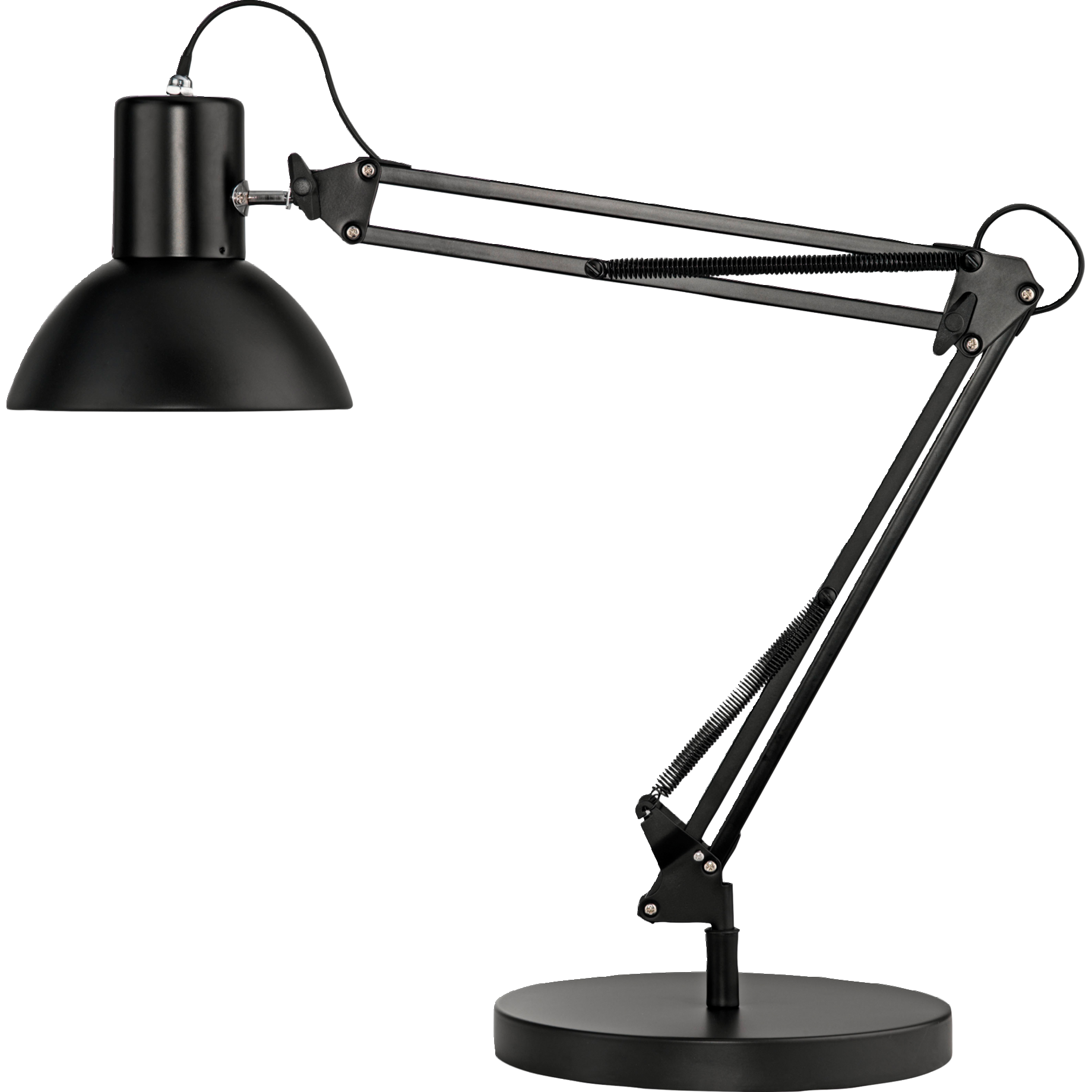 Tischlampe, Arbeitslampe, Schwarz, Metall, Verstellbar