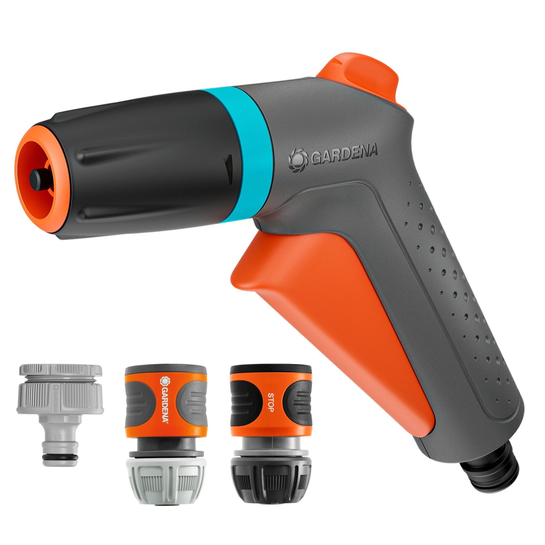 Spray gun, Gartenbewässerung, Hochdruck, 3 Düsen, Anschlussadapter, Garten Sprühdüse, Gartenbrause, Hochdruck Spritzpistole, Gartenwerkzeug, Gartenanschluss