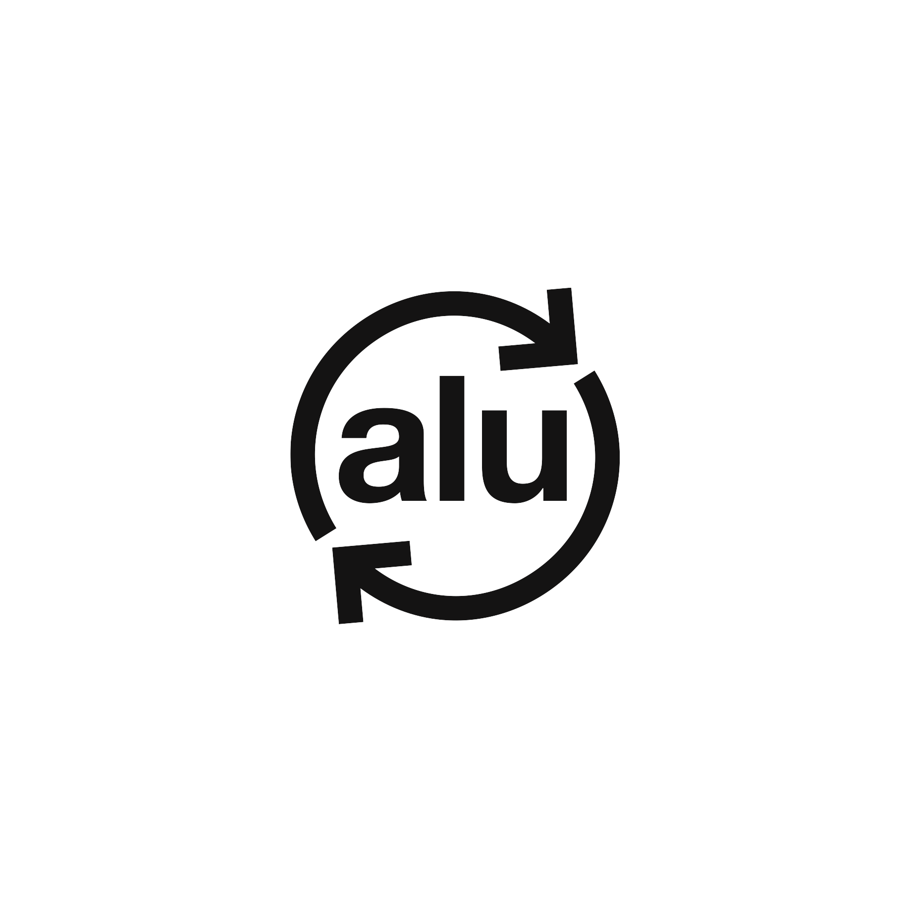 Logo, alu, arrow, recycle, logo, Kreis, kein_bild, platzhalter, leer, schwarz, symbol, recycle, zirkular, logo, alu, marke, alu, Siegel, Glanz, Metallisch, Symbol, alu, logo, runde, pfeil, marke-unbekannt, alu, kreis, pfeile, logo, erneuerung, image, plac