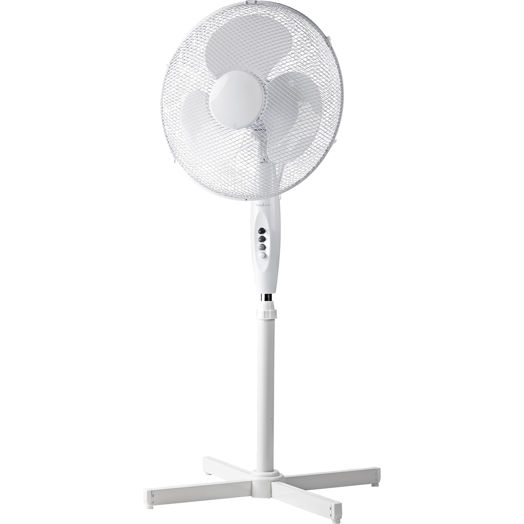 Gerät, Elektrisches Gerät, Elektrischer Ventilator, Ventilator, Standventilator, weiß, Netzgitter, Teleskopstange