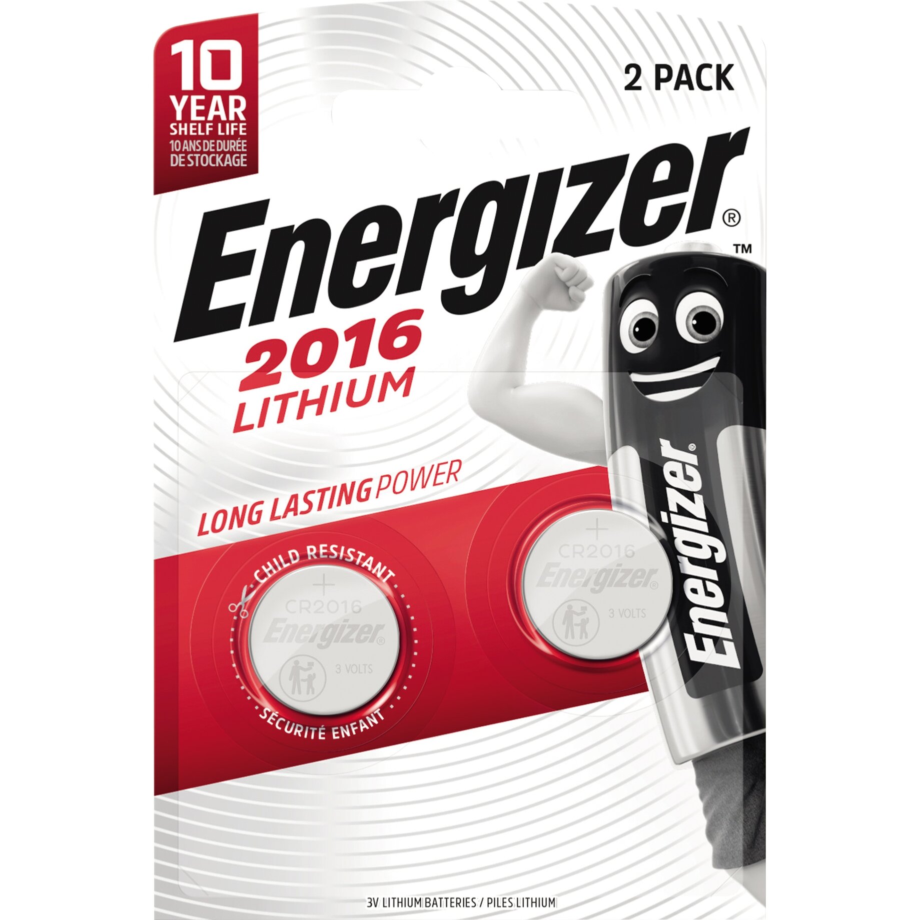 Energizer Knopfzelle CR 2016 Lithium 2 St./Pack.