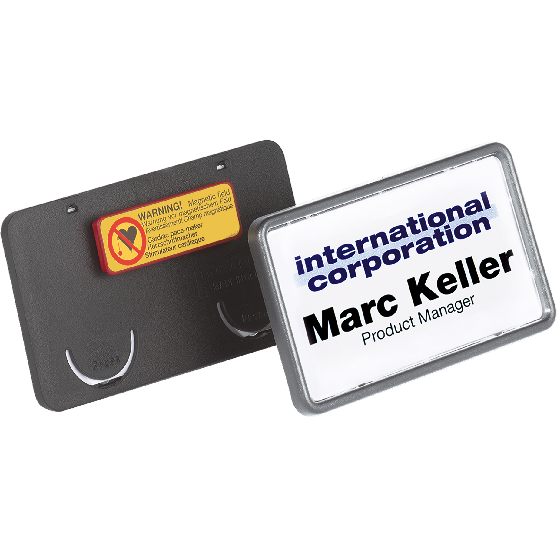 Namensschild CLIP CARD mit Magnet