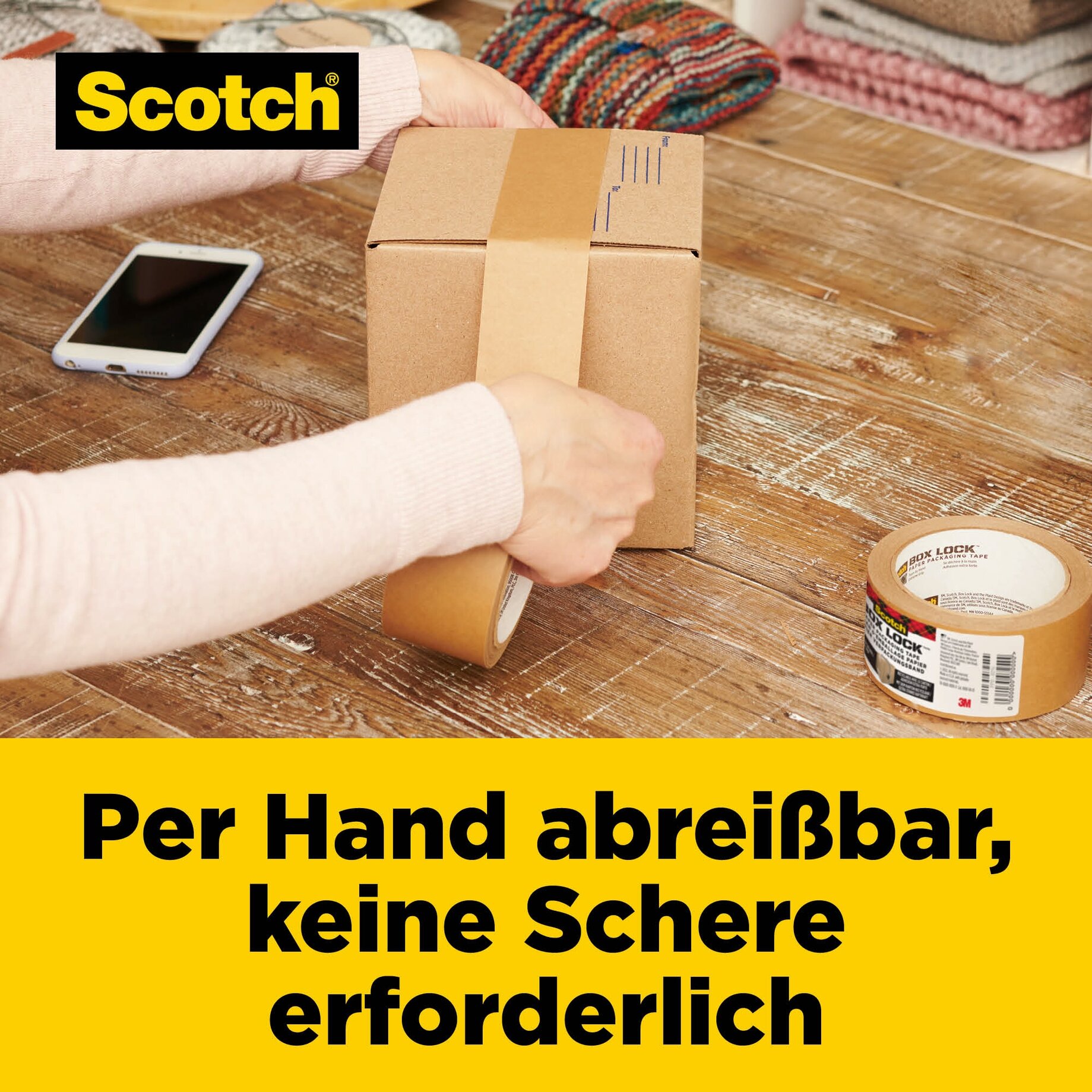 Band, Kiste, Telefon, Handy, Karton