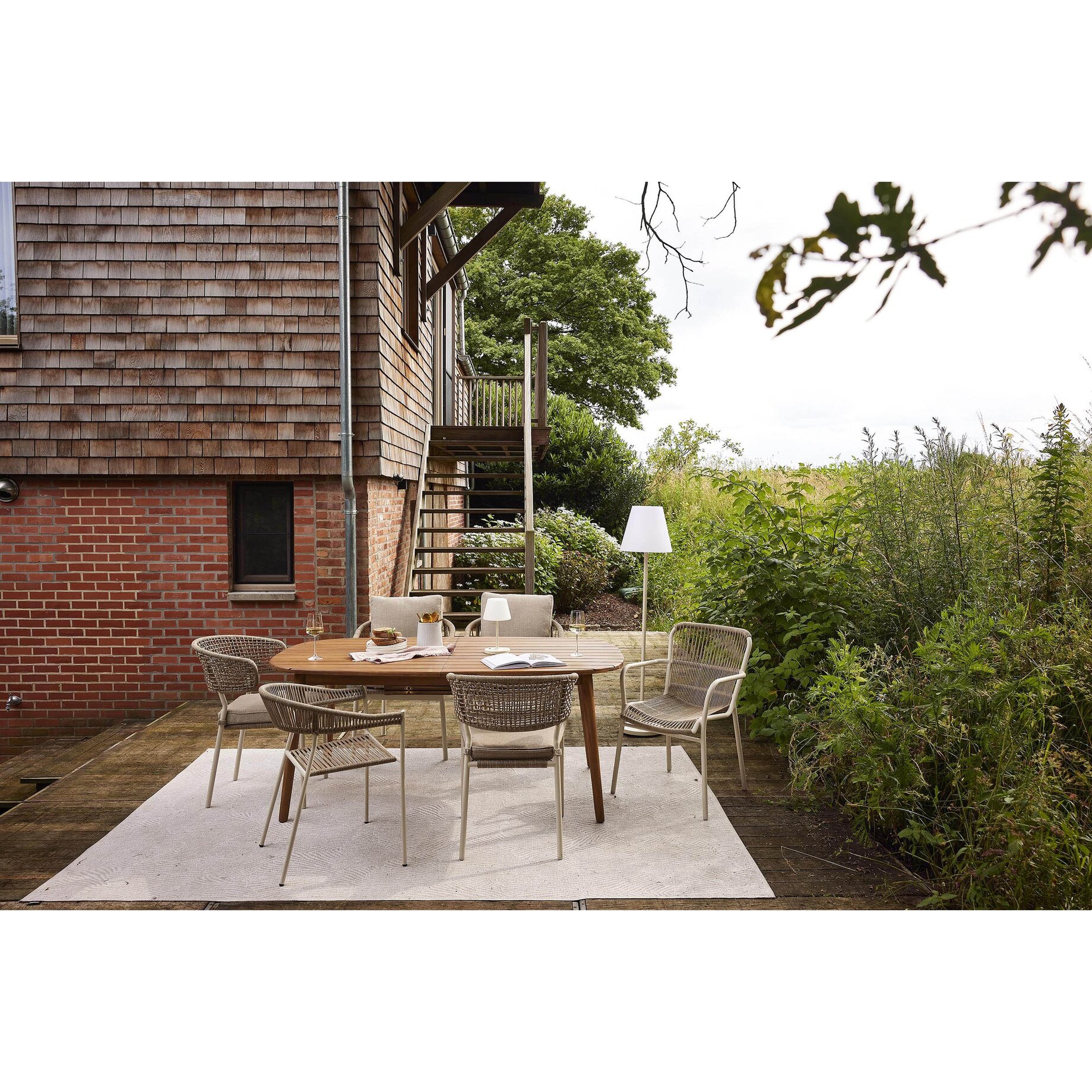 Innenarchitektur, Tabelle, Esstisch, Hinterhof, Terrasse