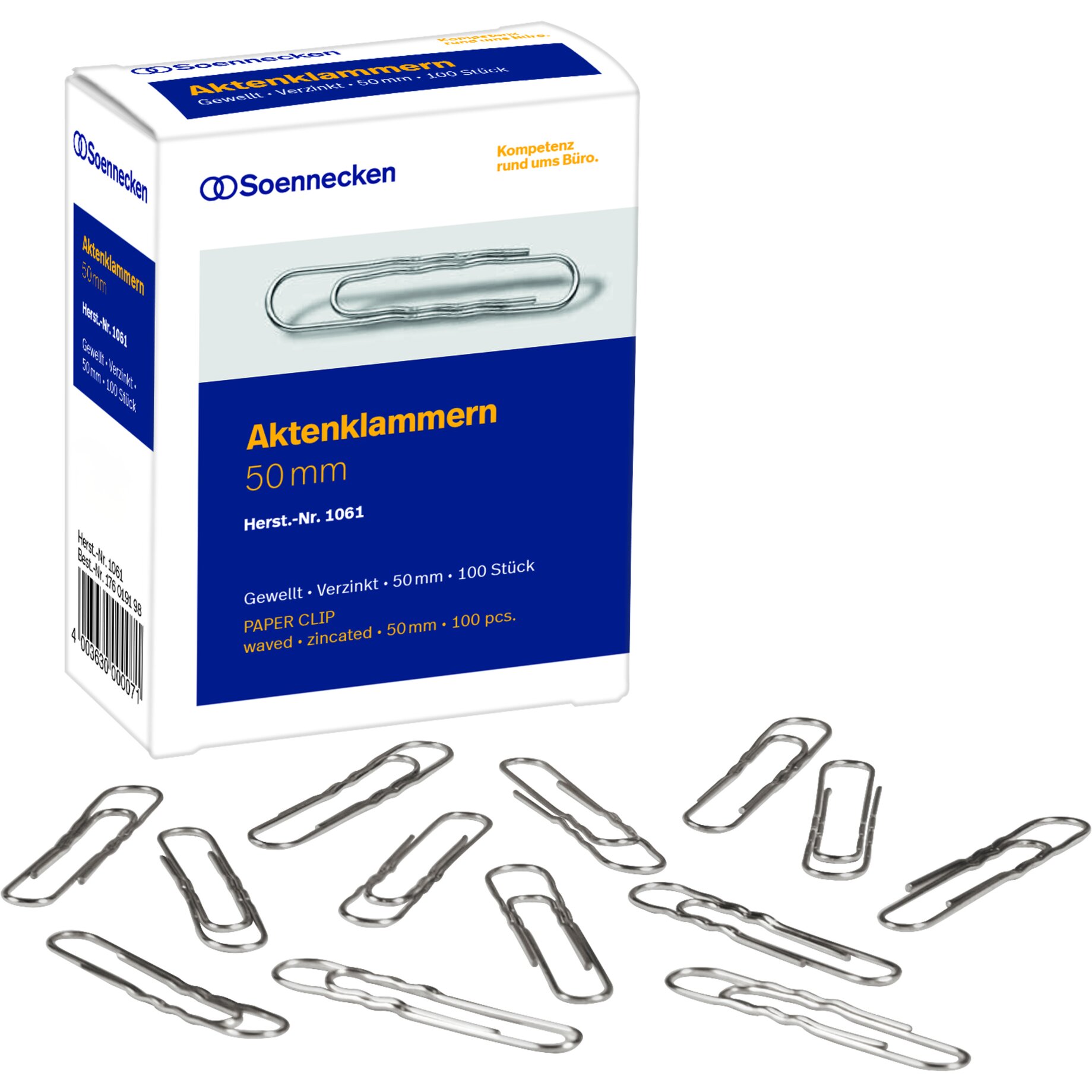 Soennecken Aktenklammer 50mm gewellt verzinkt 100 St.
