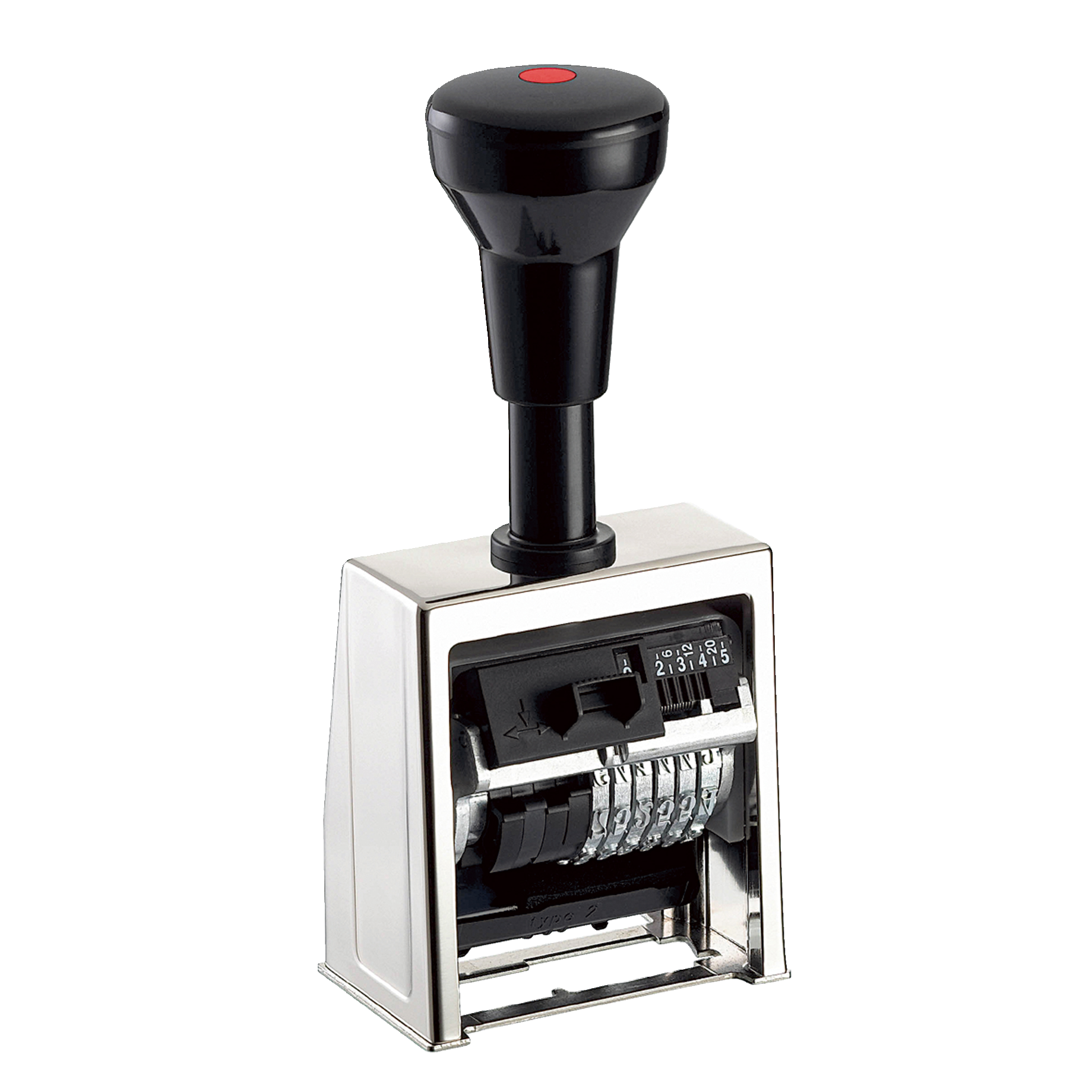 Reiner Paginierstempel B6B5 6Räder verchromt/sw