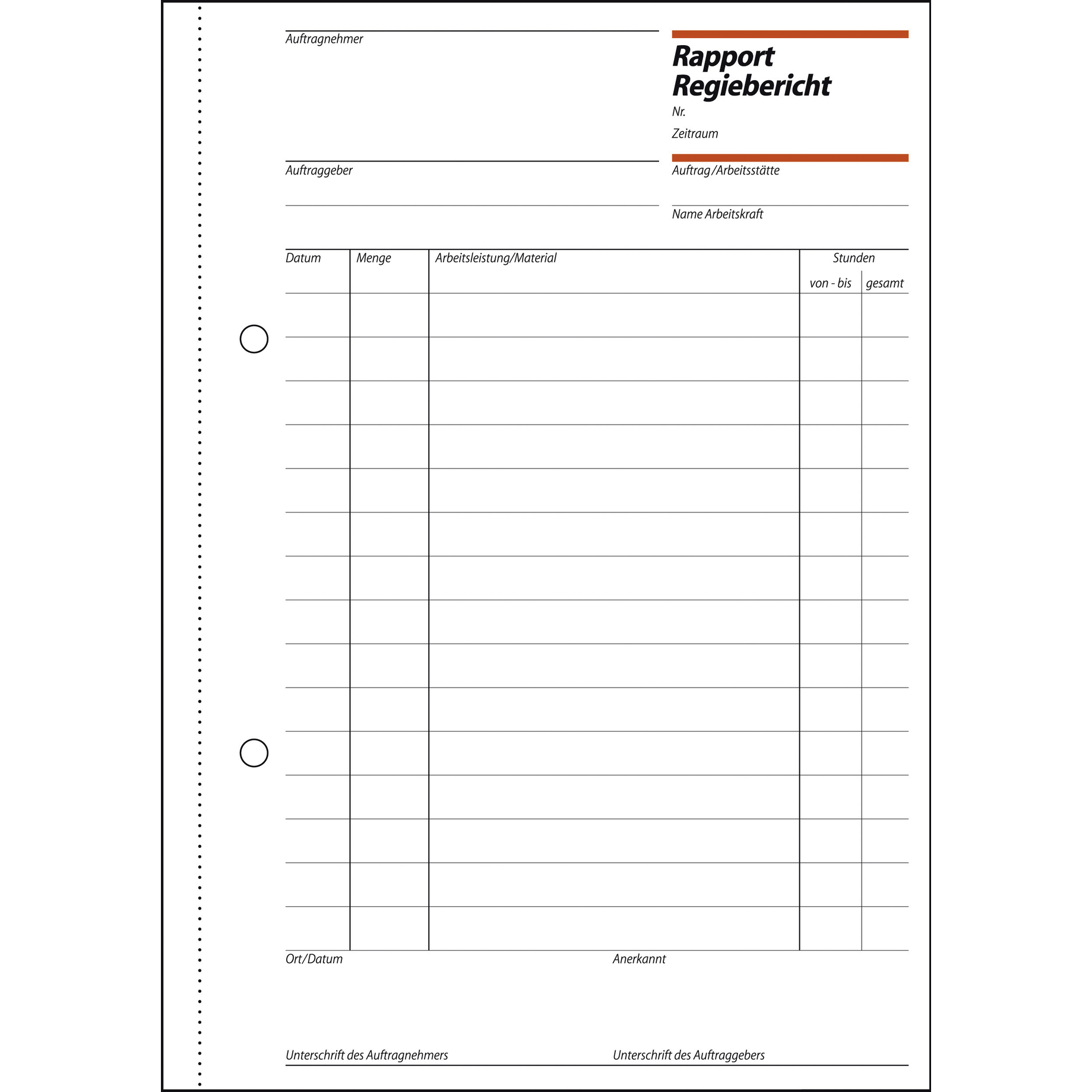 Rapport/Regiebericht