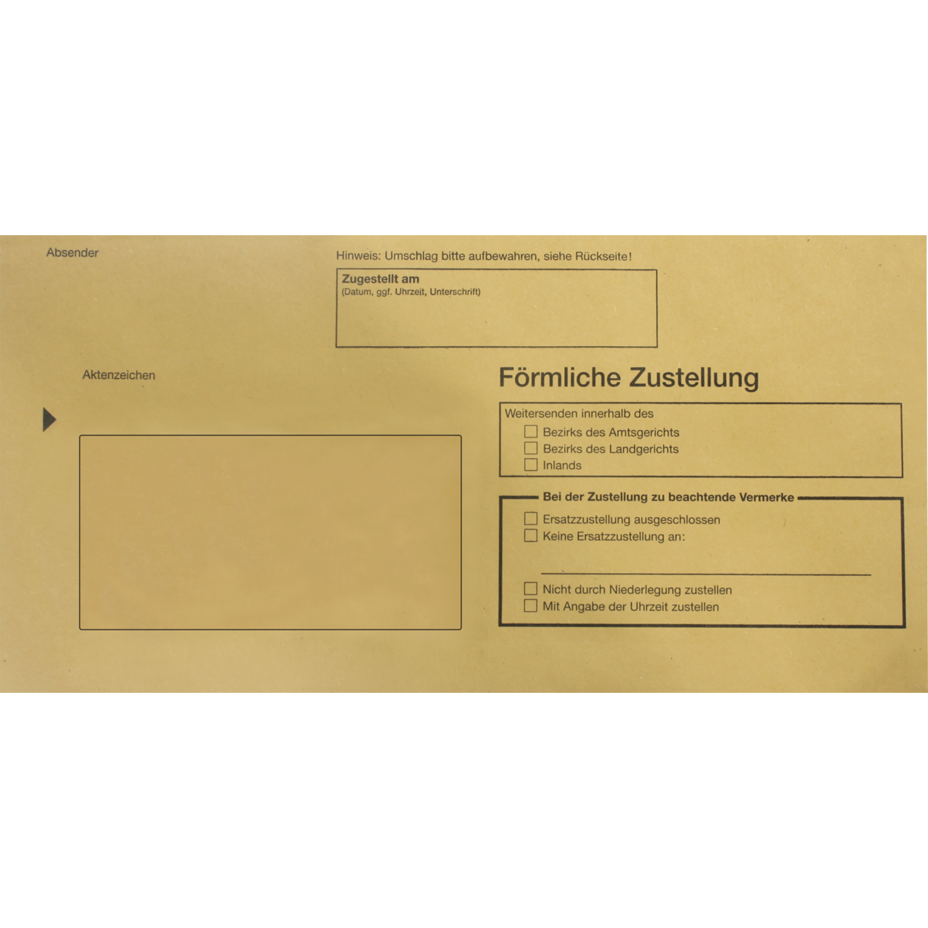 Umschlag für Förmliche Zustellung