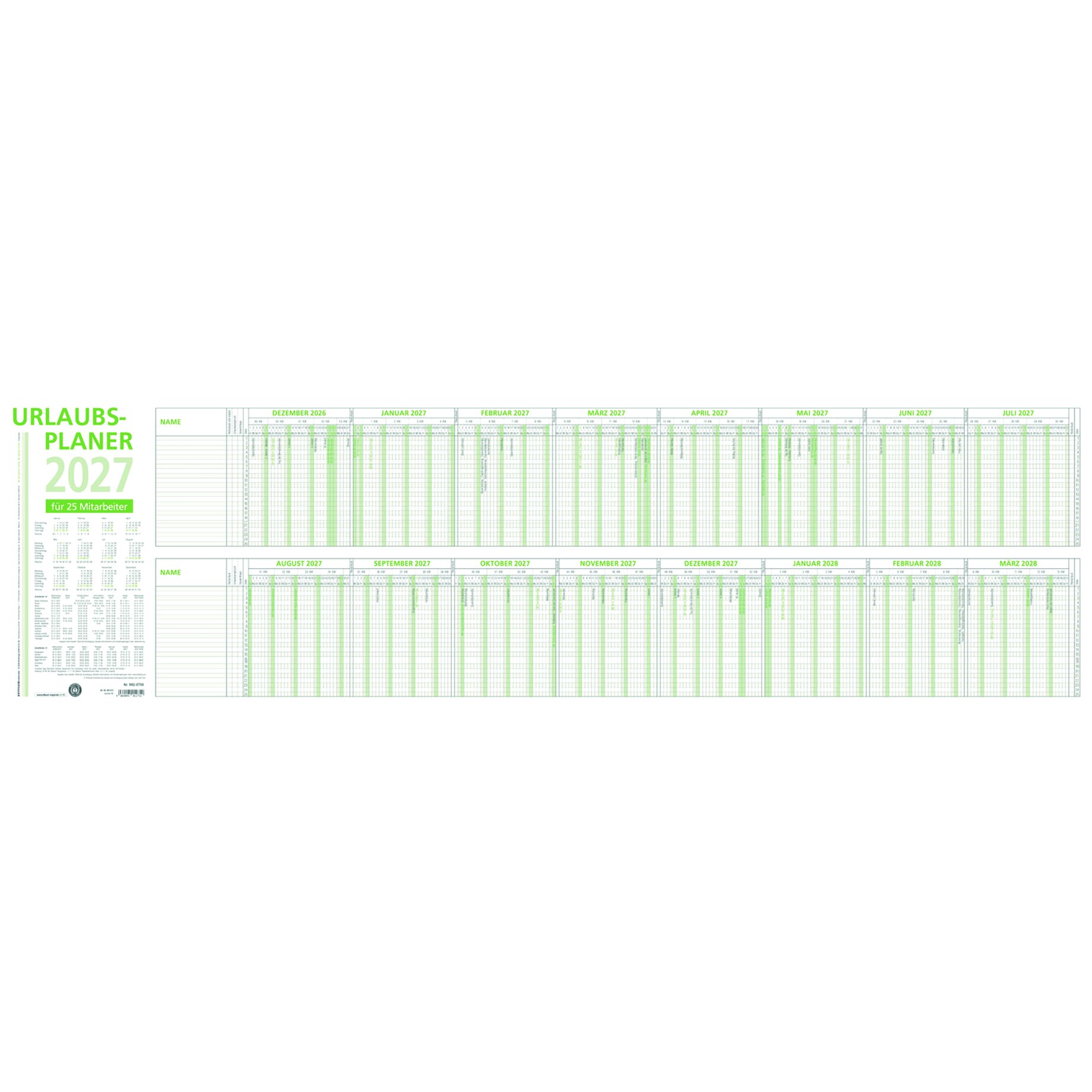 Kalender, Jahresplaner, Planer, Grünes Design, Bürobedarf
