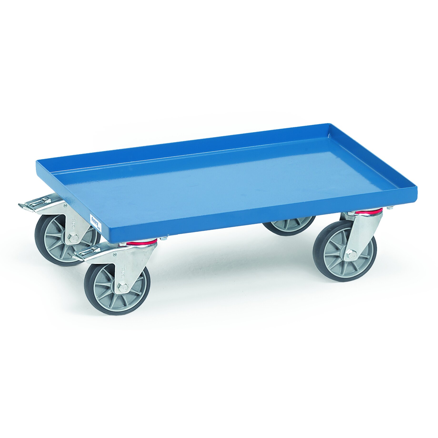 Flachwagen, Rollwagen, Gartenwagen, Stahlplatte, Gleiterrollen, Wagenkasten, Rollwagen, Schwerlast, Blau, Gummirollen