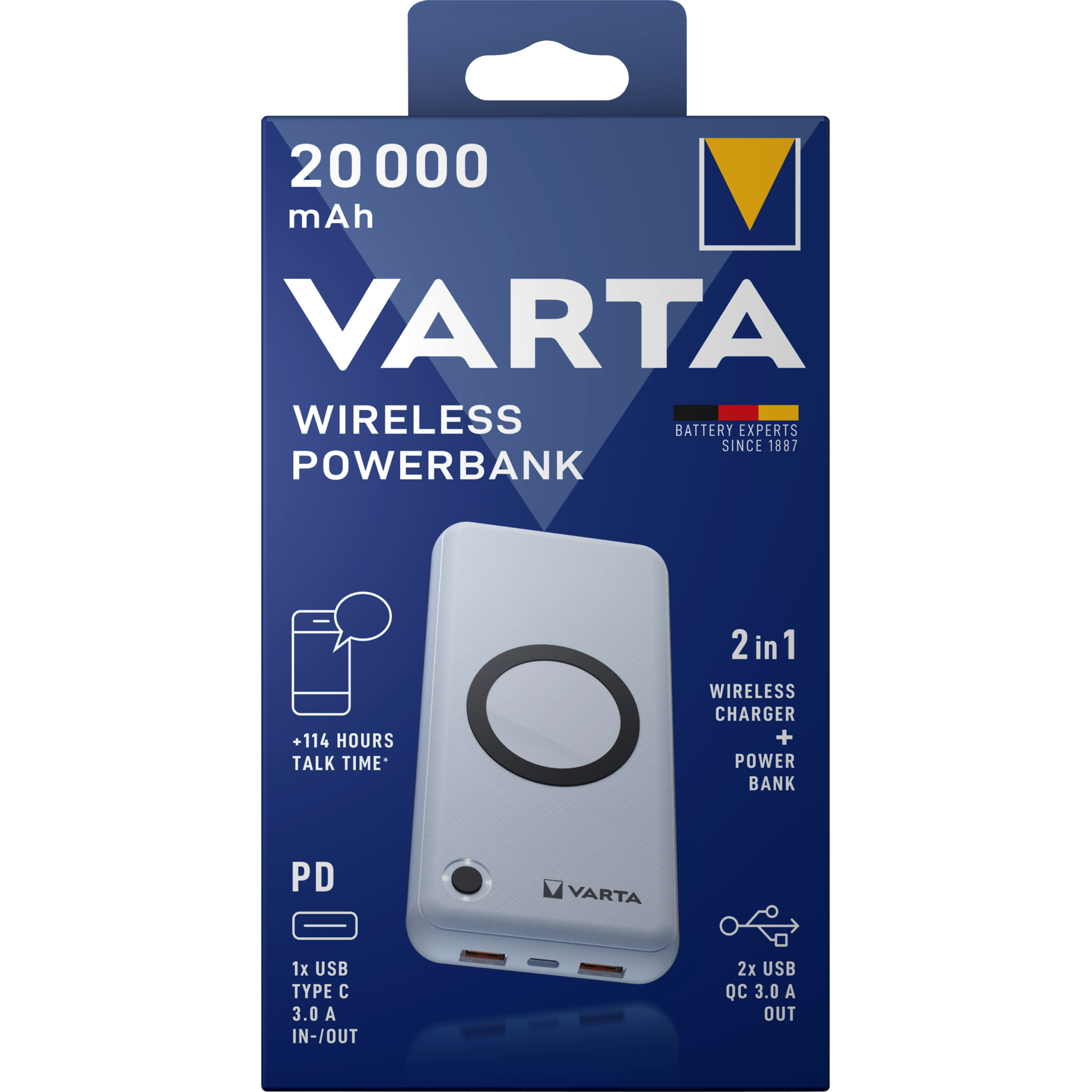 Wireless Power Bank 2in1, inkl. Ladekabel