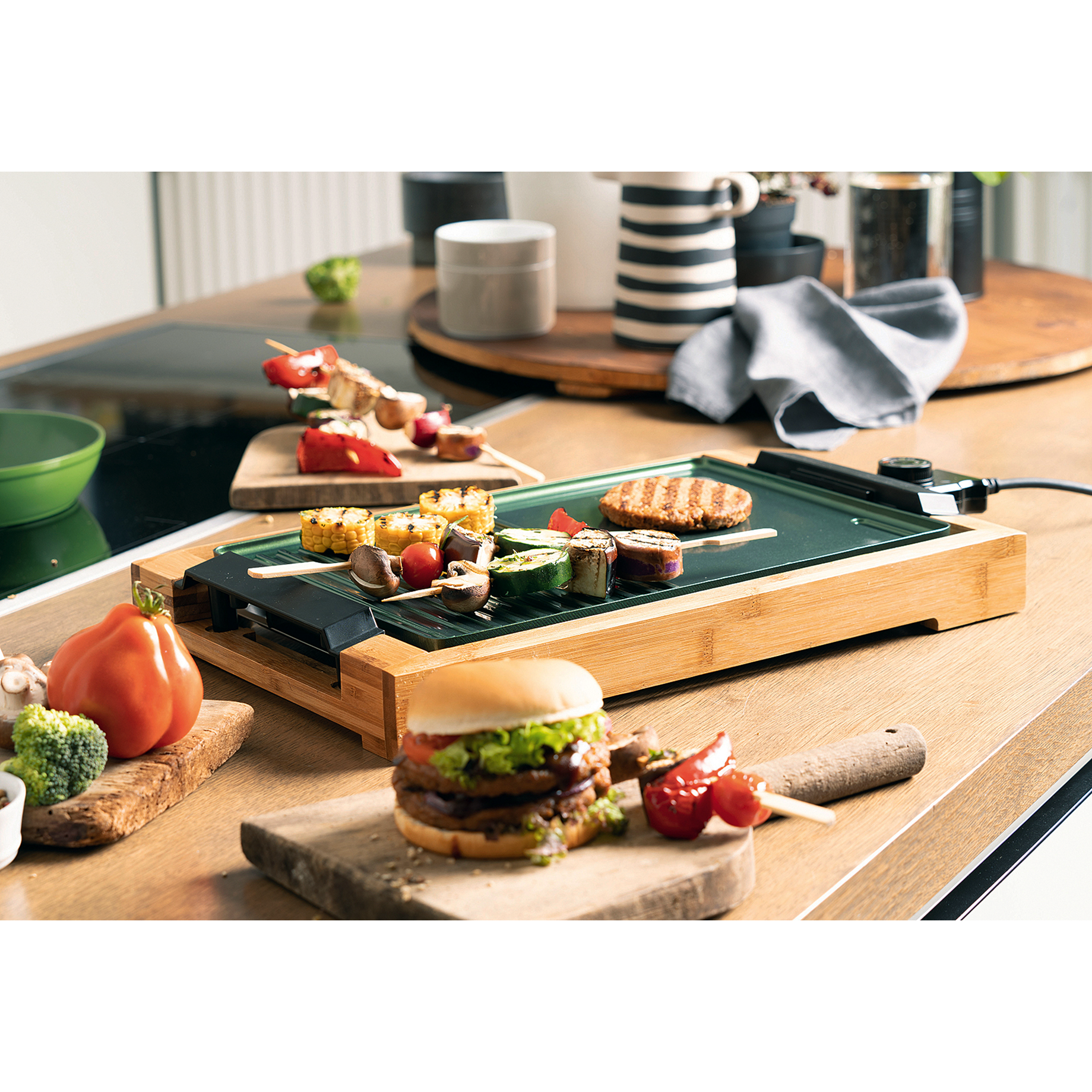 Tischgrill Bambus "CeraVegan"