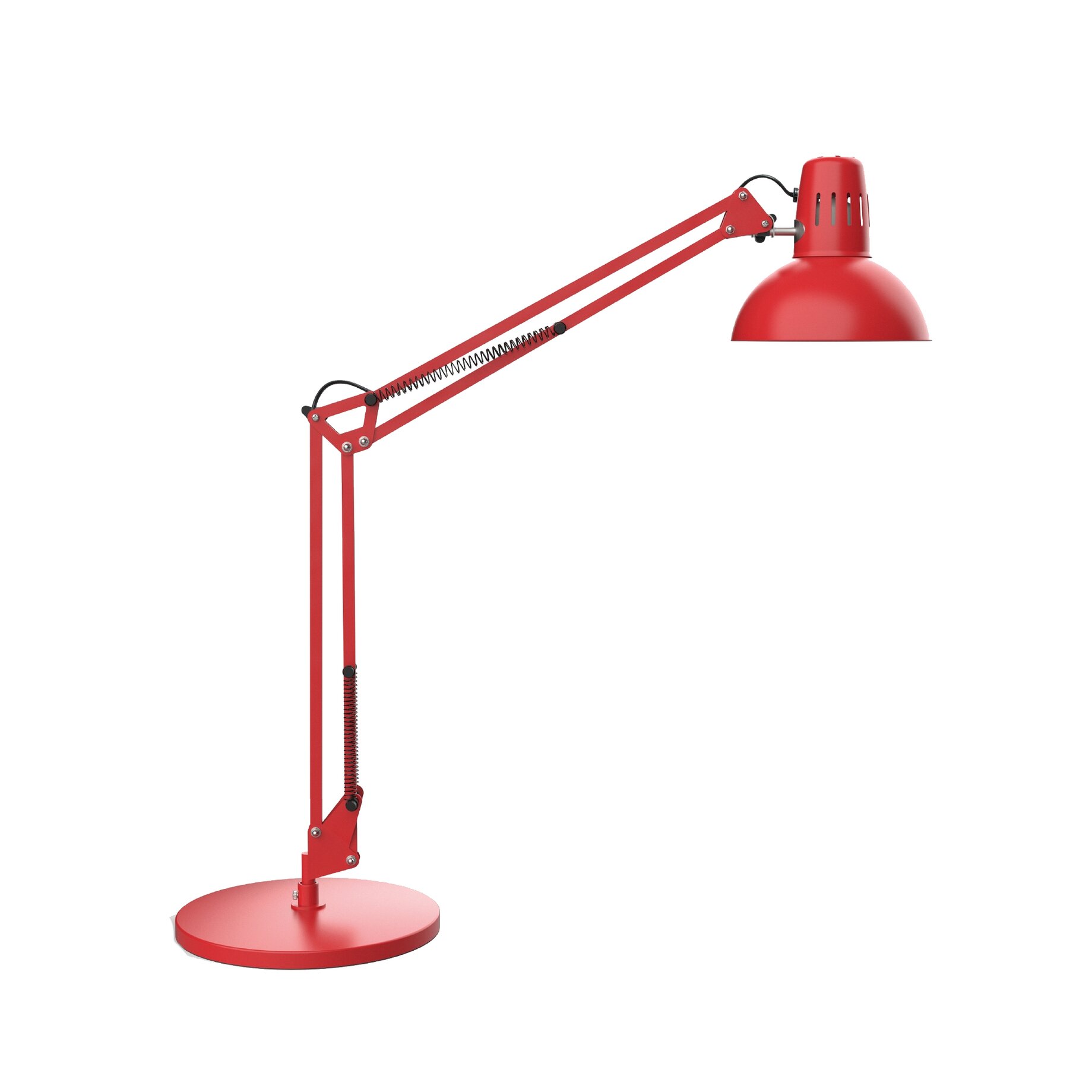 Lampe, Lampenschirm, Tischlampe, Schreibtischlampe, Arbeitslampe, Rot, Arme-Leuchte, Klemmlampe