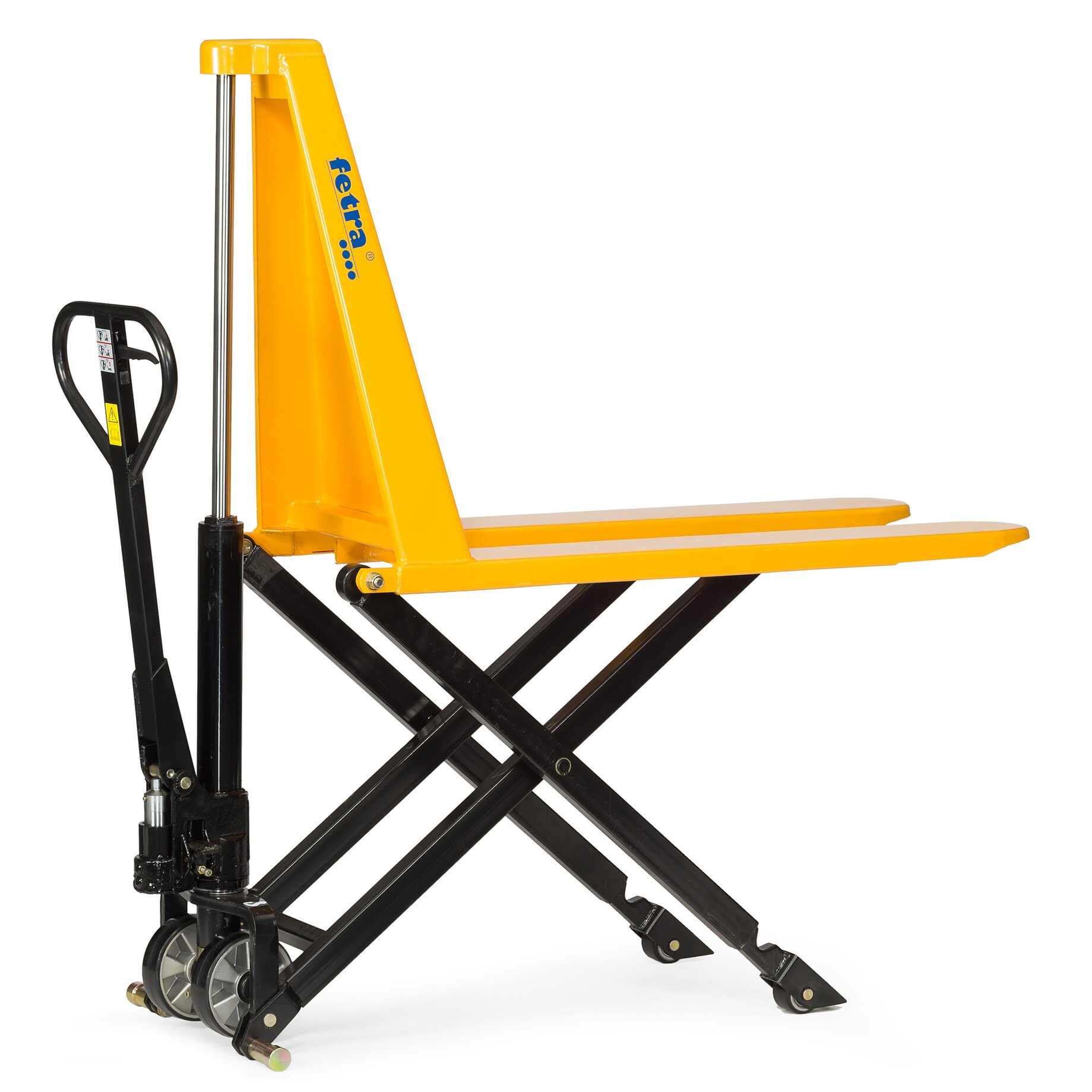 Schubmaststapler, Flurförderzeug, Tragelasche, Lastenhubwagen, Gelb/Schwarz