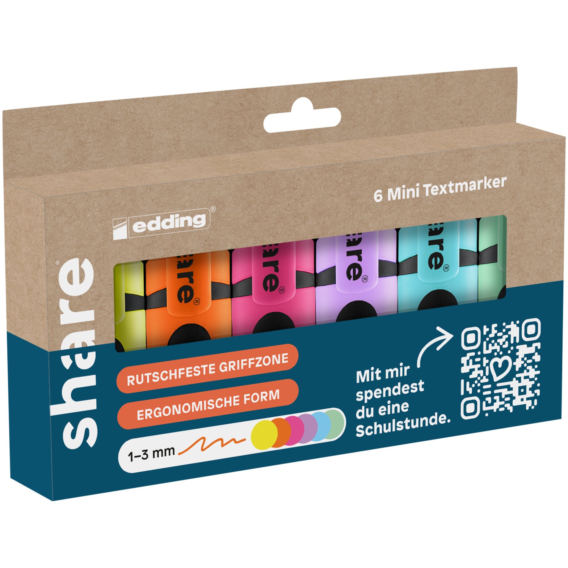 share Textmarker Mini sort 6St