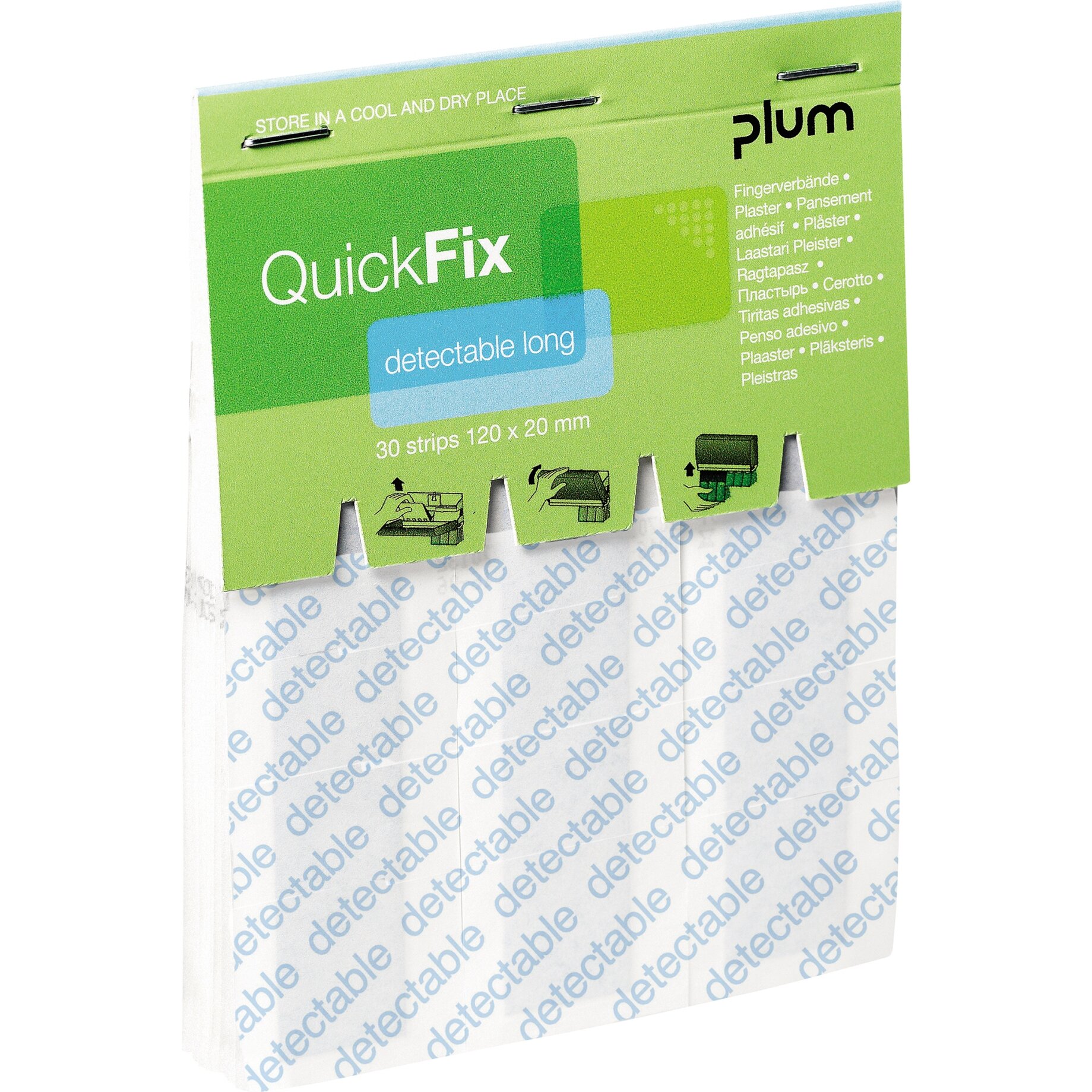 QuickFix Fingerverbände Refill Detectable Long 30 St.