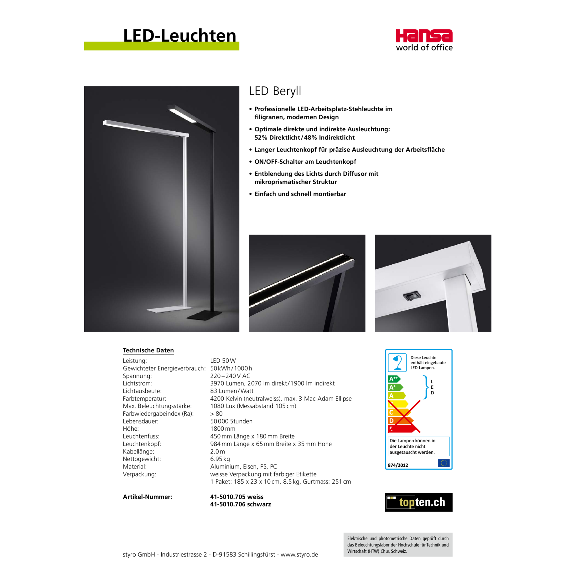 LED Stehleuchte Beryll