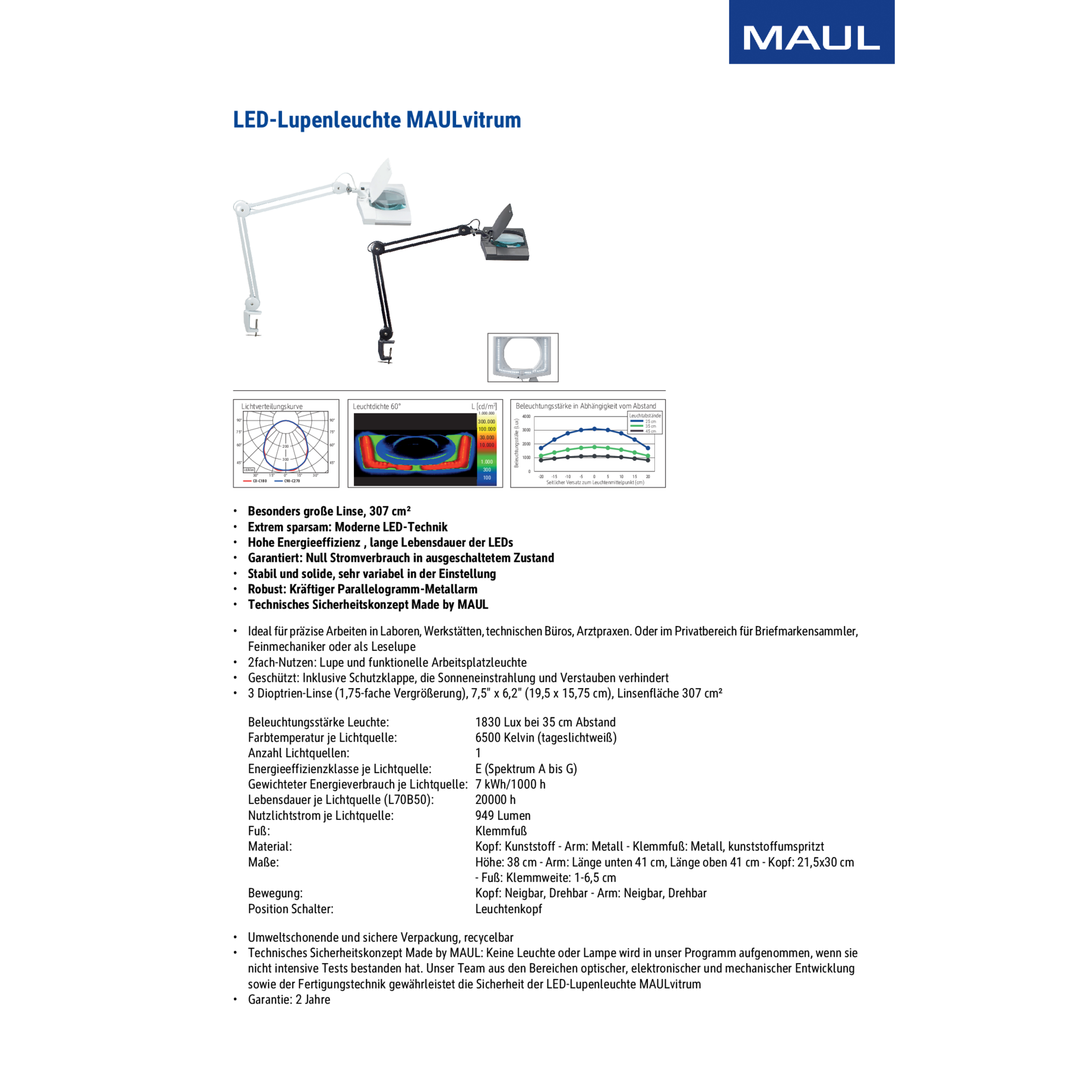 LED-Lupenleuchte MAULvitrum