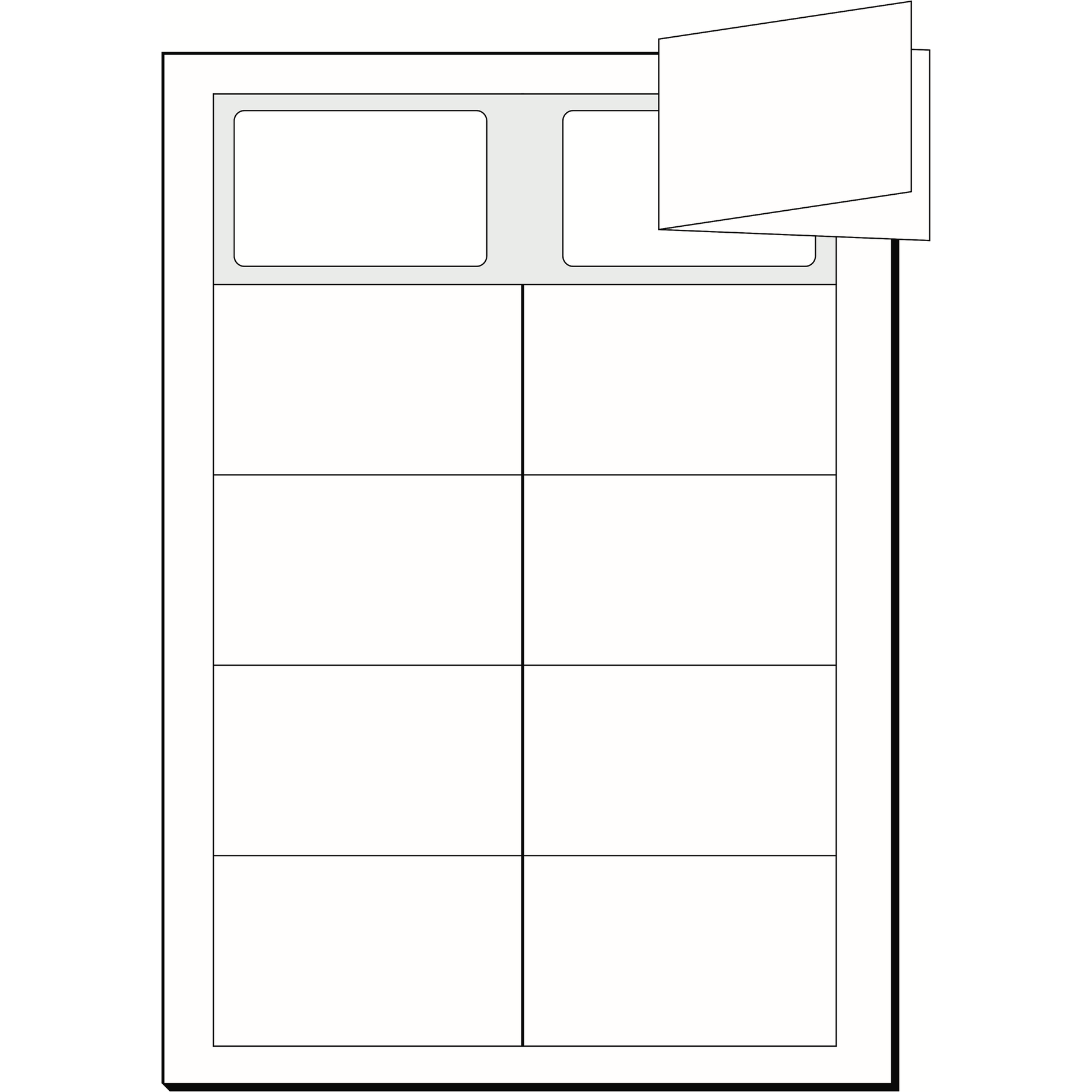 Klapp-Visitenkarte, 3C, beidseitig bedruckbar