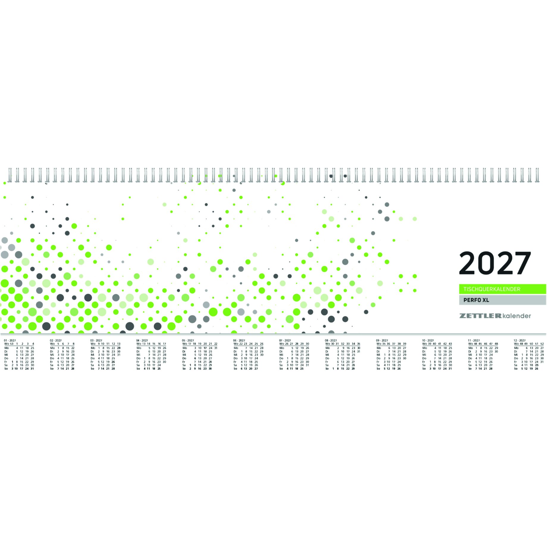 Kalender, 2027, Tischkalender, Punktmuster, Mini-Kalender