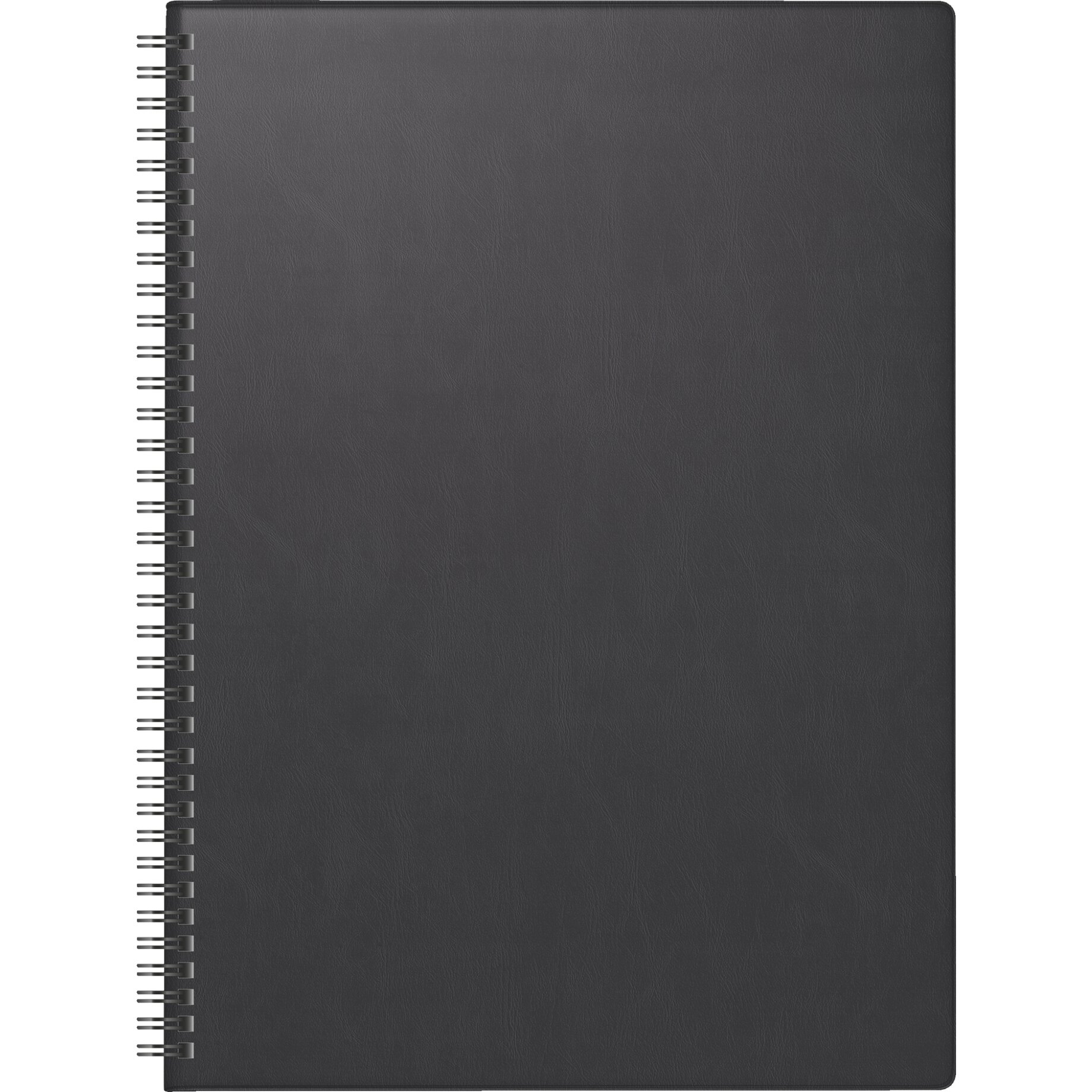 notebook, spiralbound, black, leather, a4