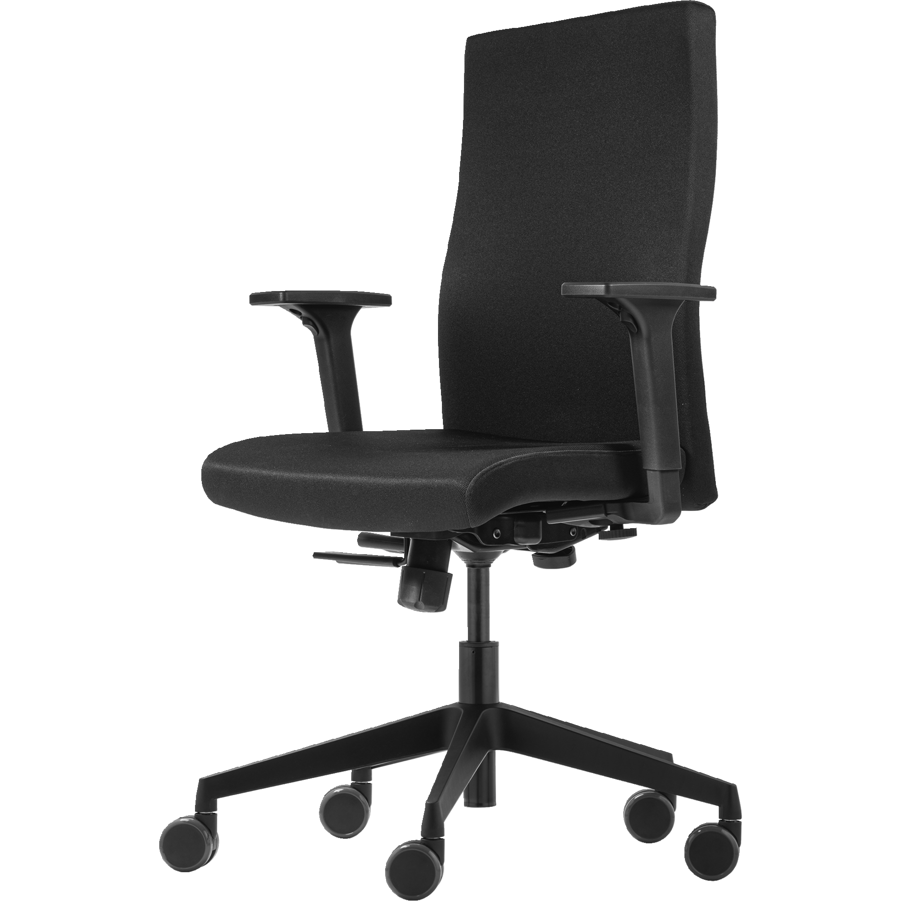 Bürostuhl, Schreibtischstuhl, Schwarz, Sitzfläche gepolstert, Rollenbasis