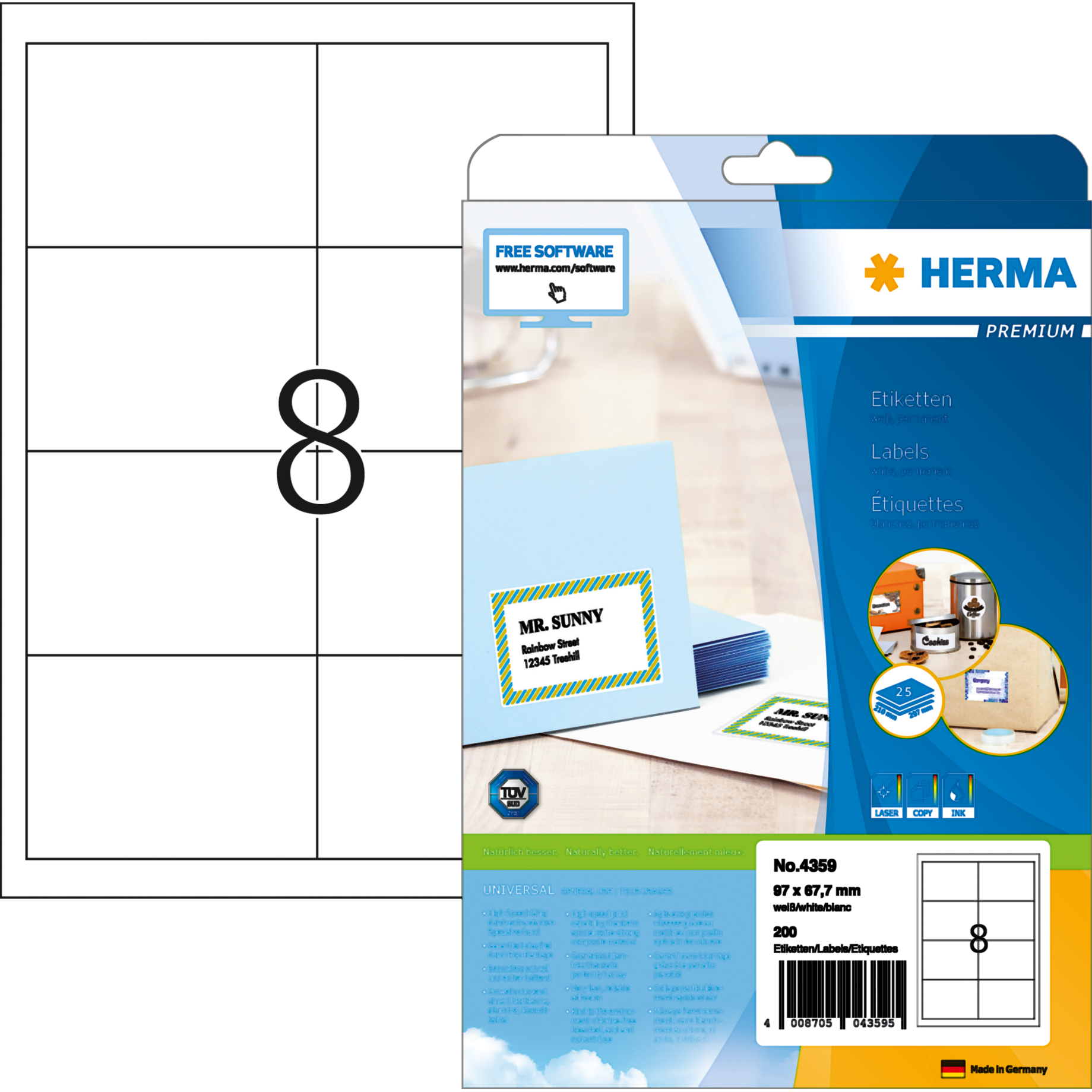 HERMA Universaletikett PREMIUM 48,3 x 33,8 mm (B x H)
