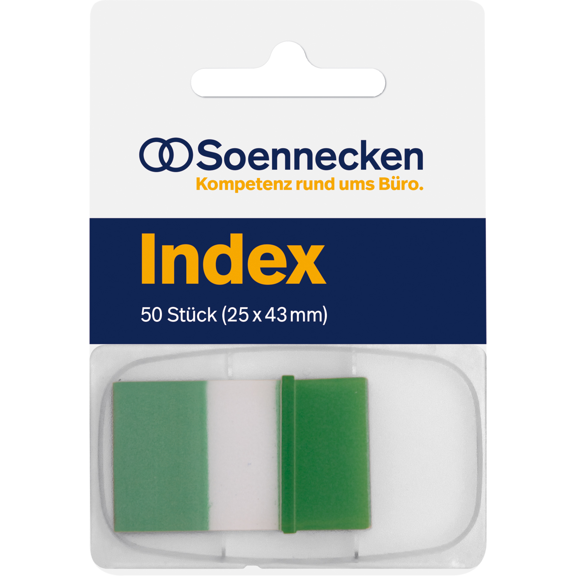Soennecken Haftstreifen Index 25x43mm 50St Spender gn