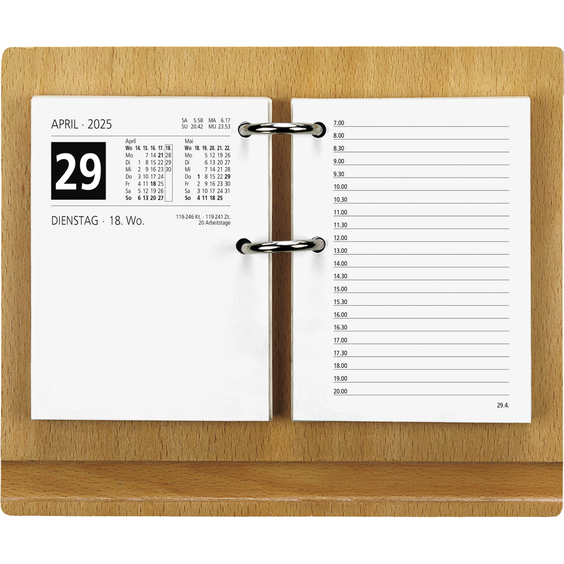 Untersatz 331 für Umlegekalender