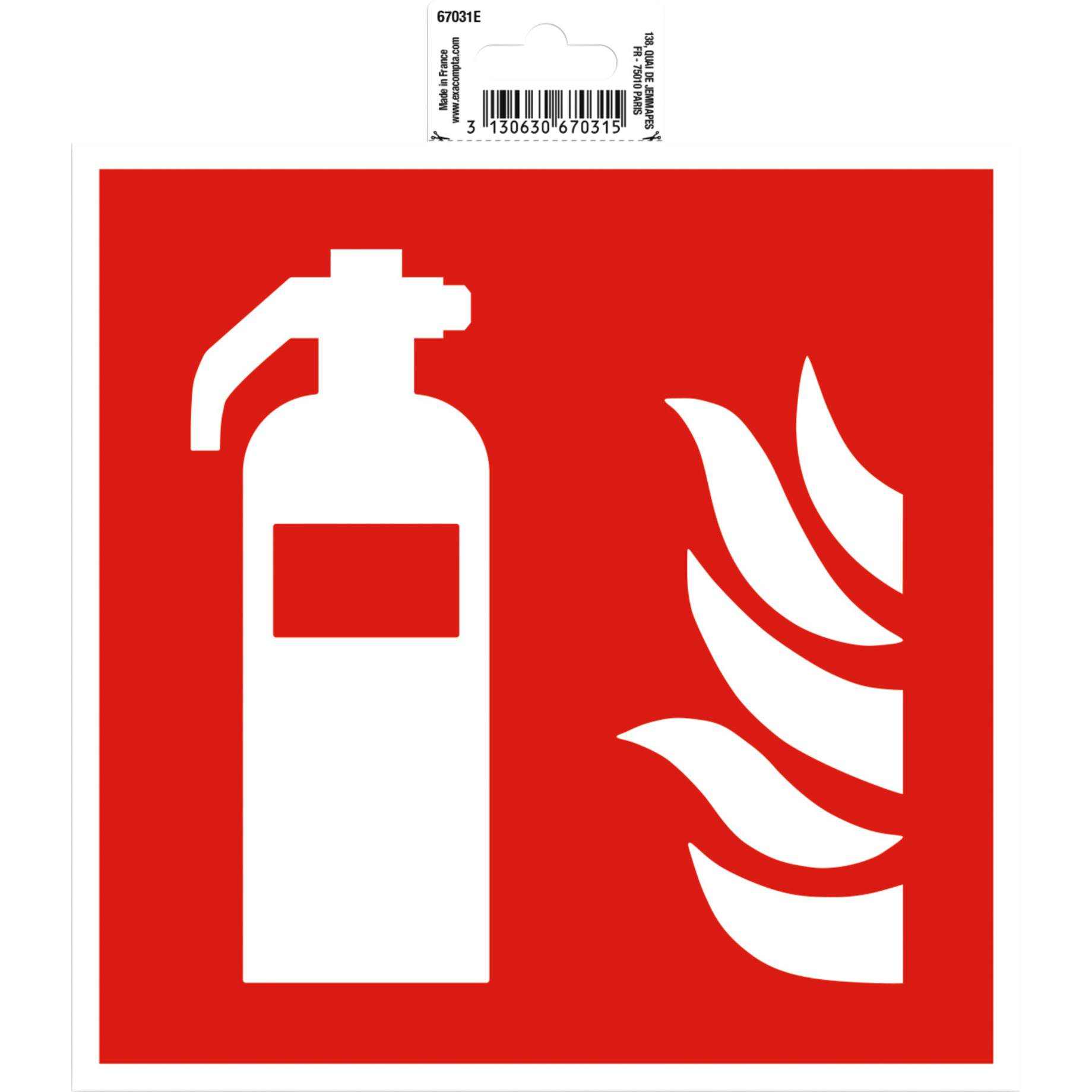 Selbstklebendes Hinweisschild Feuerlöscher