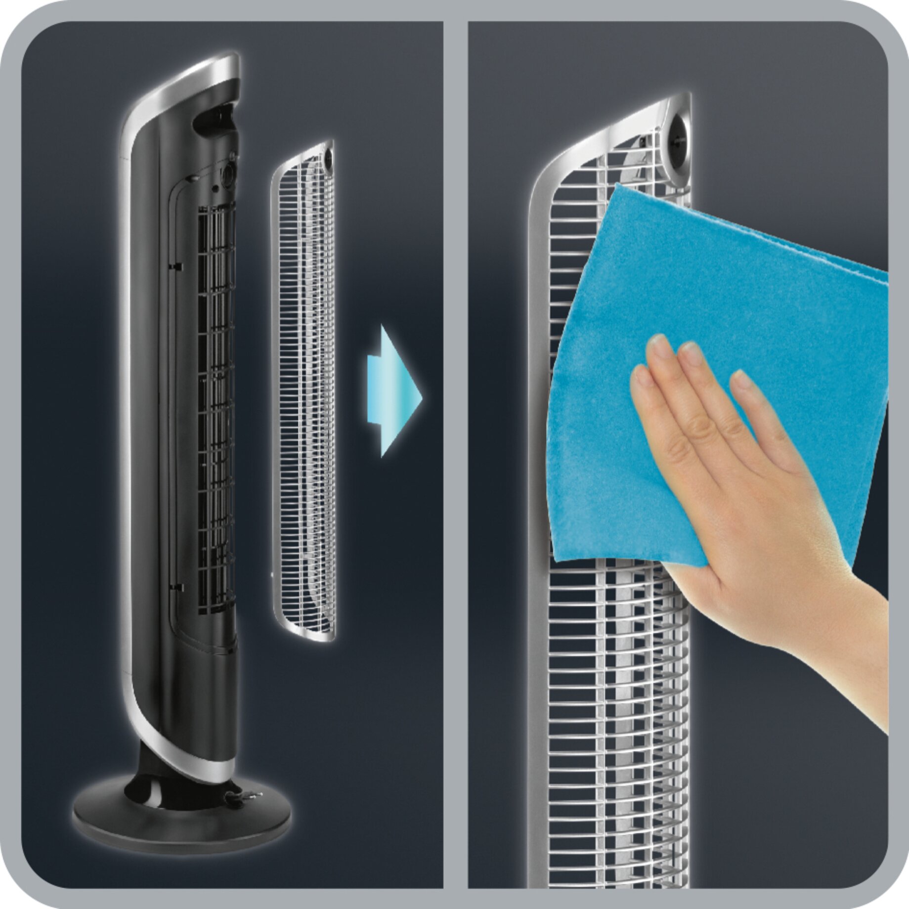 Ventilador, Torre, Rejilla, Limpieza, Aire