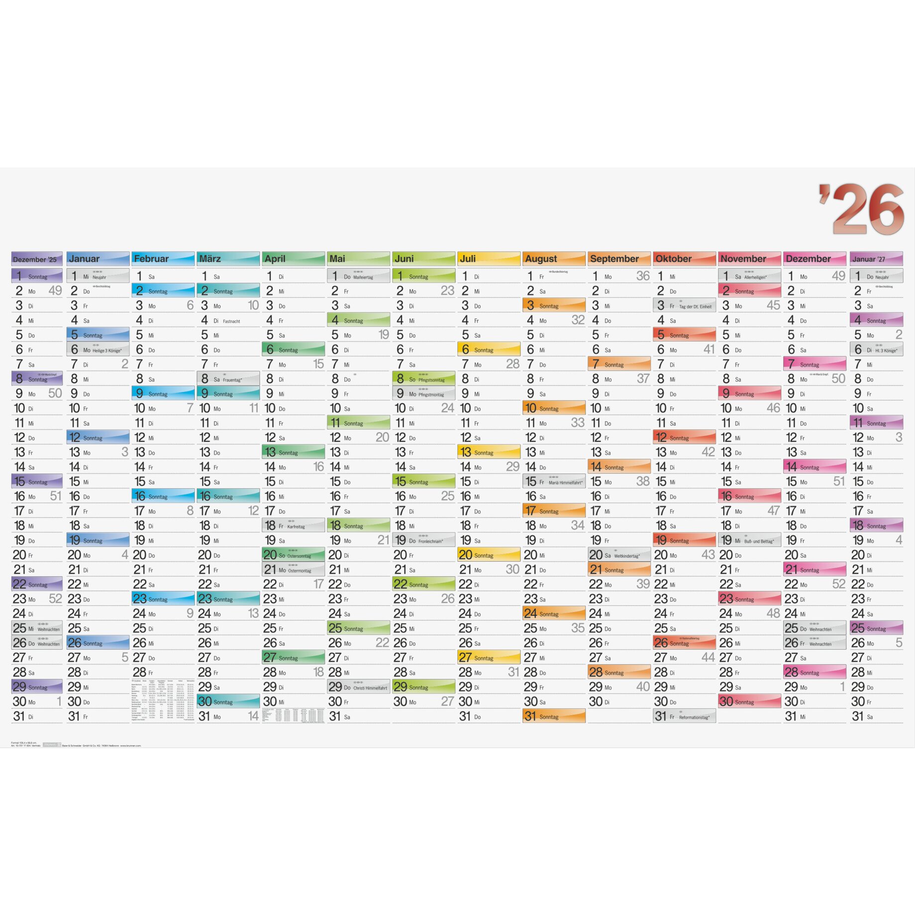 Text, Kalender