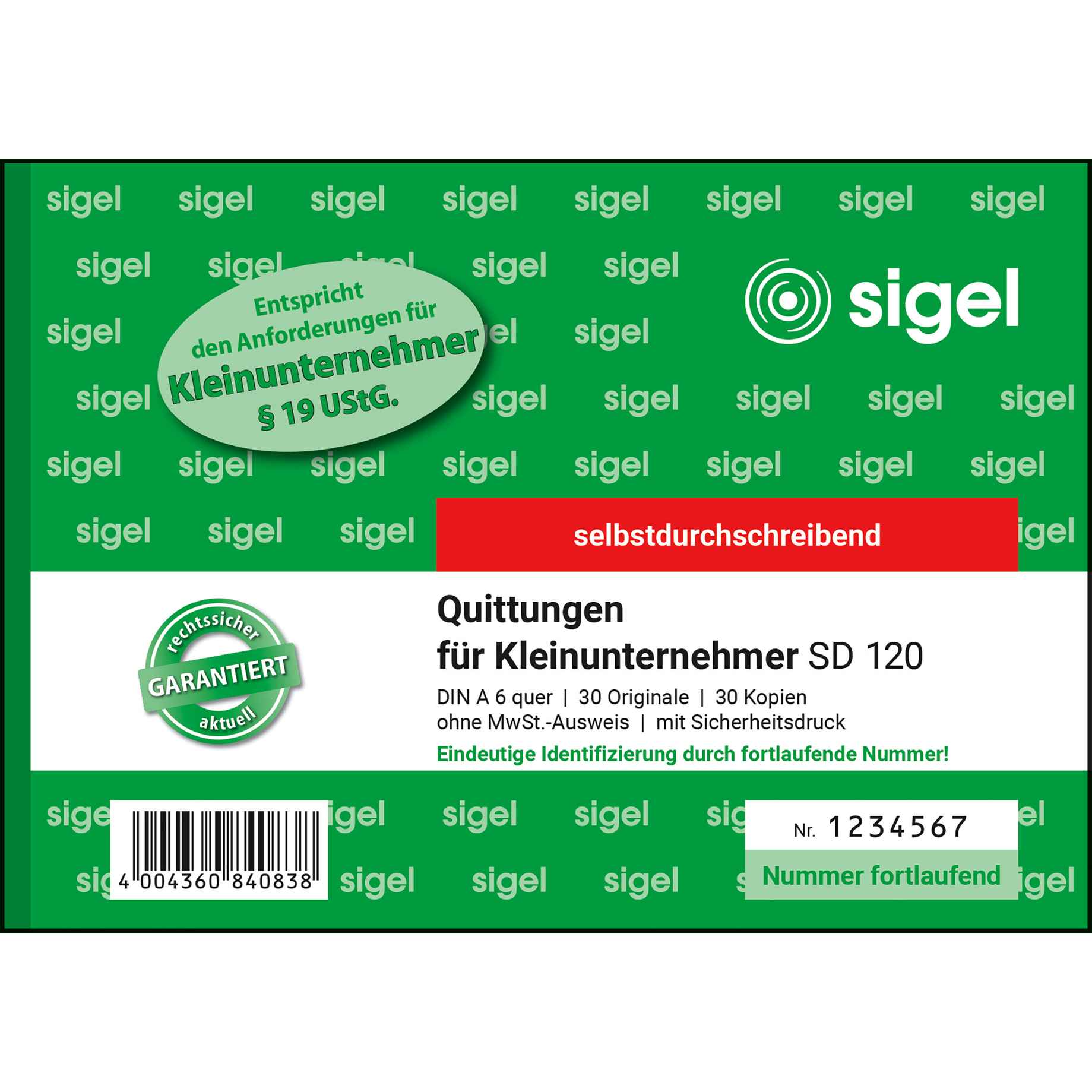 Quittung für Kleinunternehmer