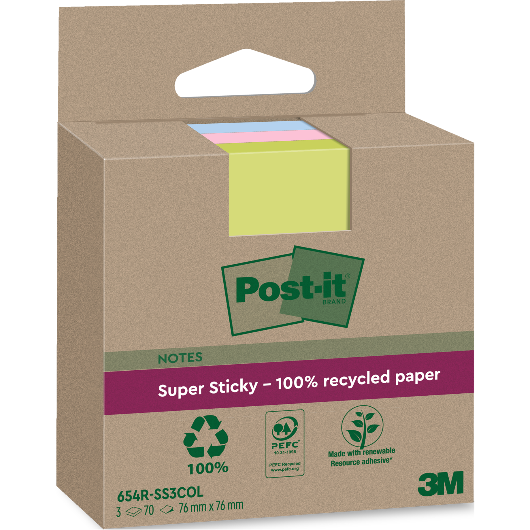 Post-it® Haftnotiz Super Sticky Recycling Notes