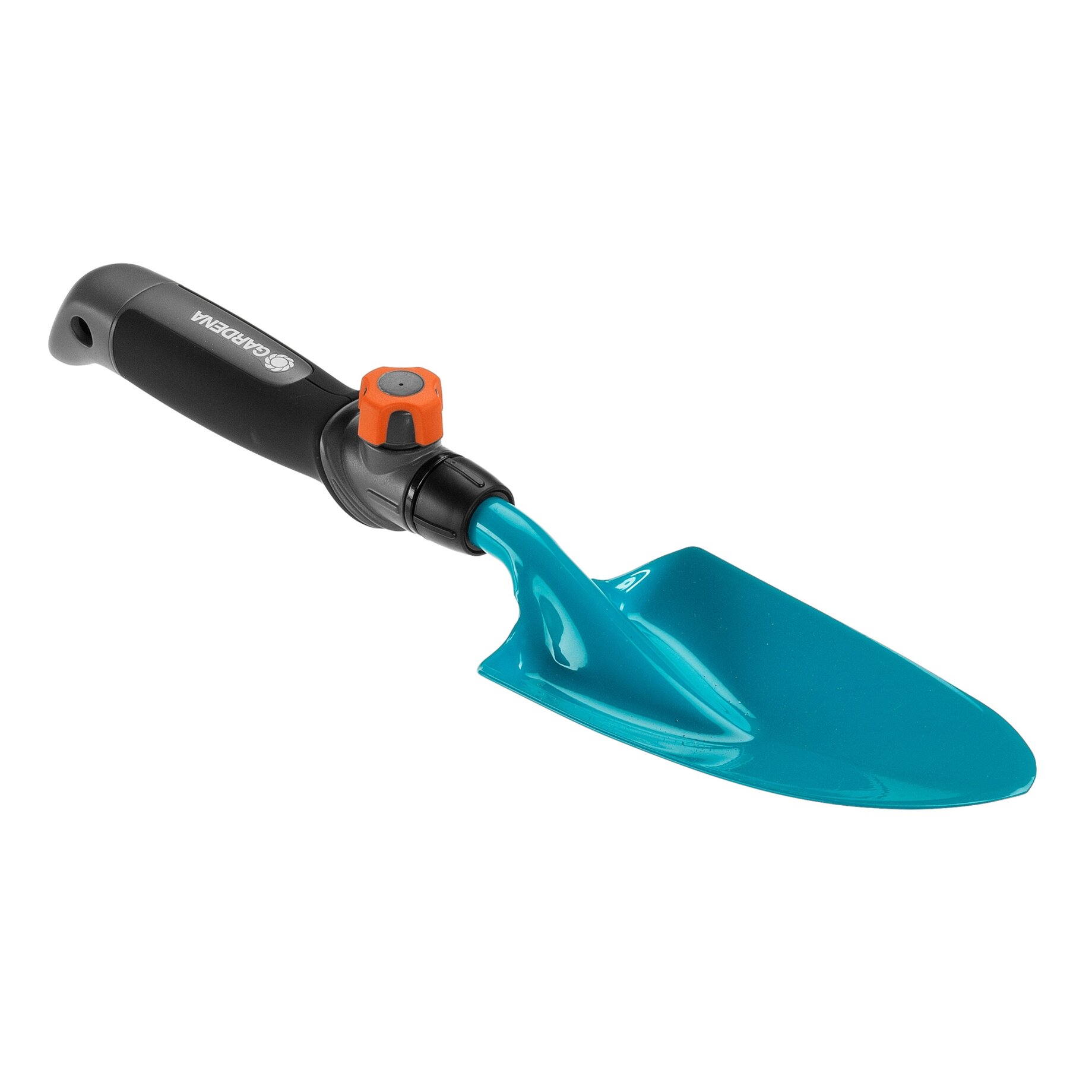 spade, trowel, hand tool, garden tool, teal blade, Spaten, Schaufel, Gartenwerkzeug, Kunststoff, Gehäuse