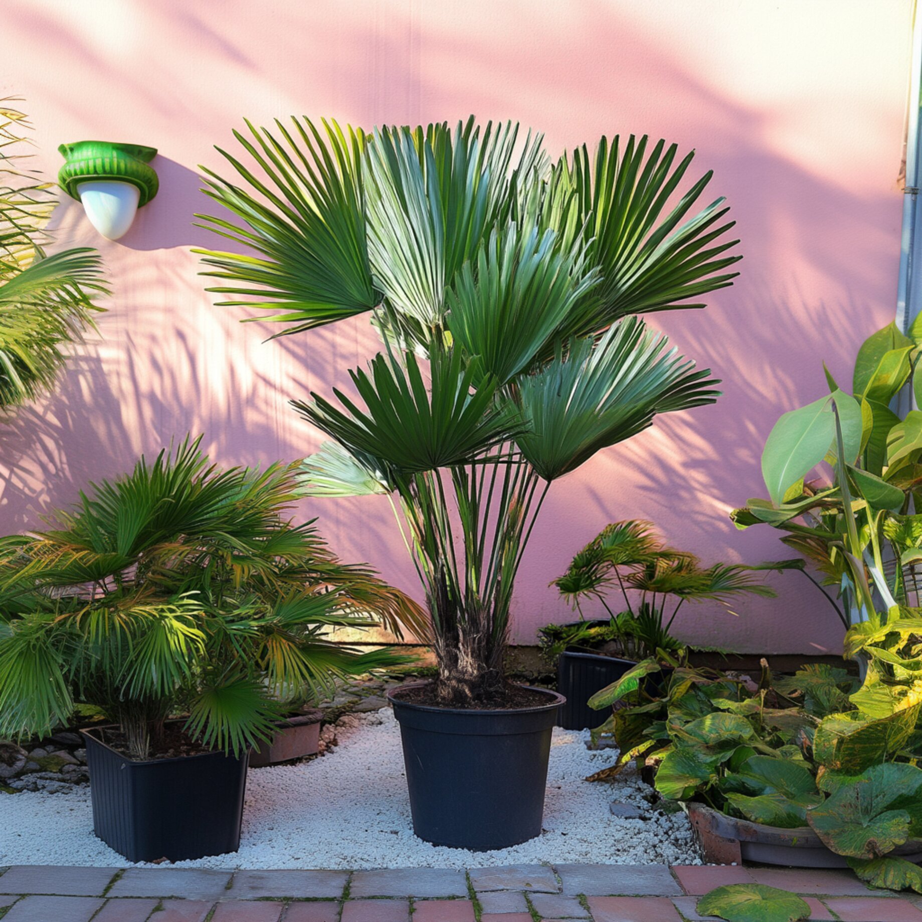 Palme, Pflanze, Baum, Topfpflanze, Pflanzgefäß