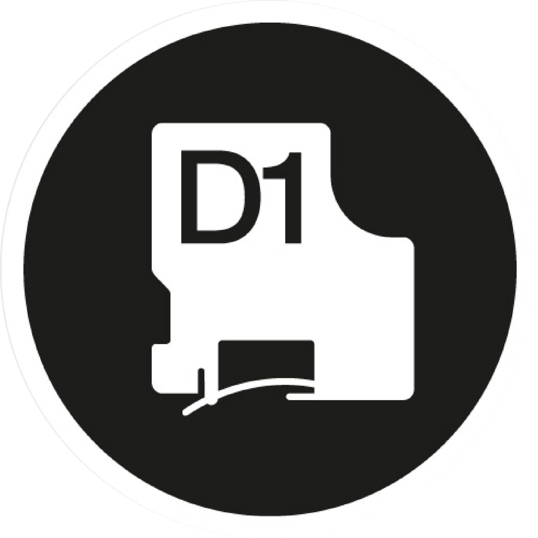 D1-Standard Schriftband, 19 mm